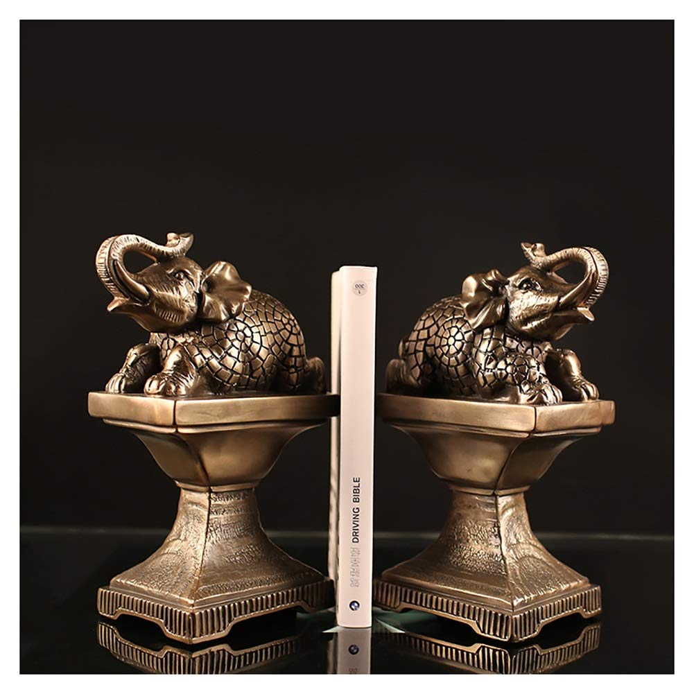 Decorative Elephant Bookends for Books, Magazines & DVDs - Heavy Duty Bookend Set of 2 - Perfect for Home Library, Office Desk & Kids Room Organization