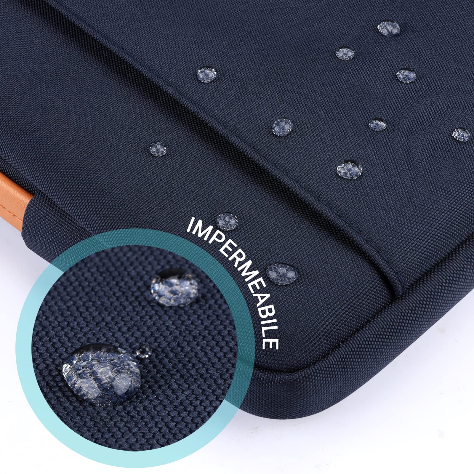TECOOL 14 Inch Waterproof Laptop Sleeve Case for MacBook Air 15 M3/M2, Lenovo ThinkPad/IdeaPad, HP, Dell, Acer Notebooks (2023-2024 Models) - Protective Computer Bag for Work, School & Travel - Dark Blue