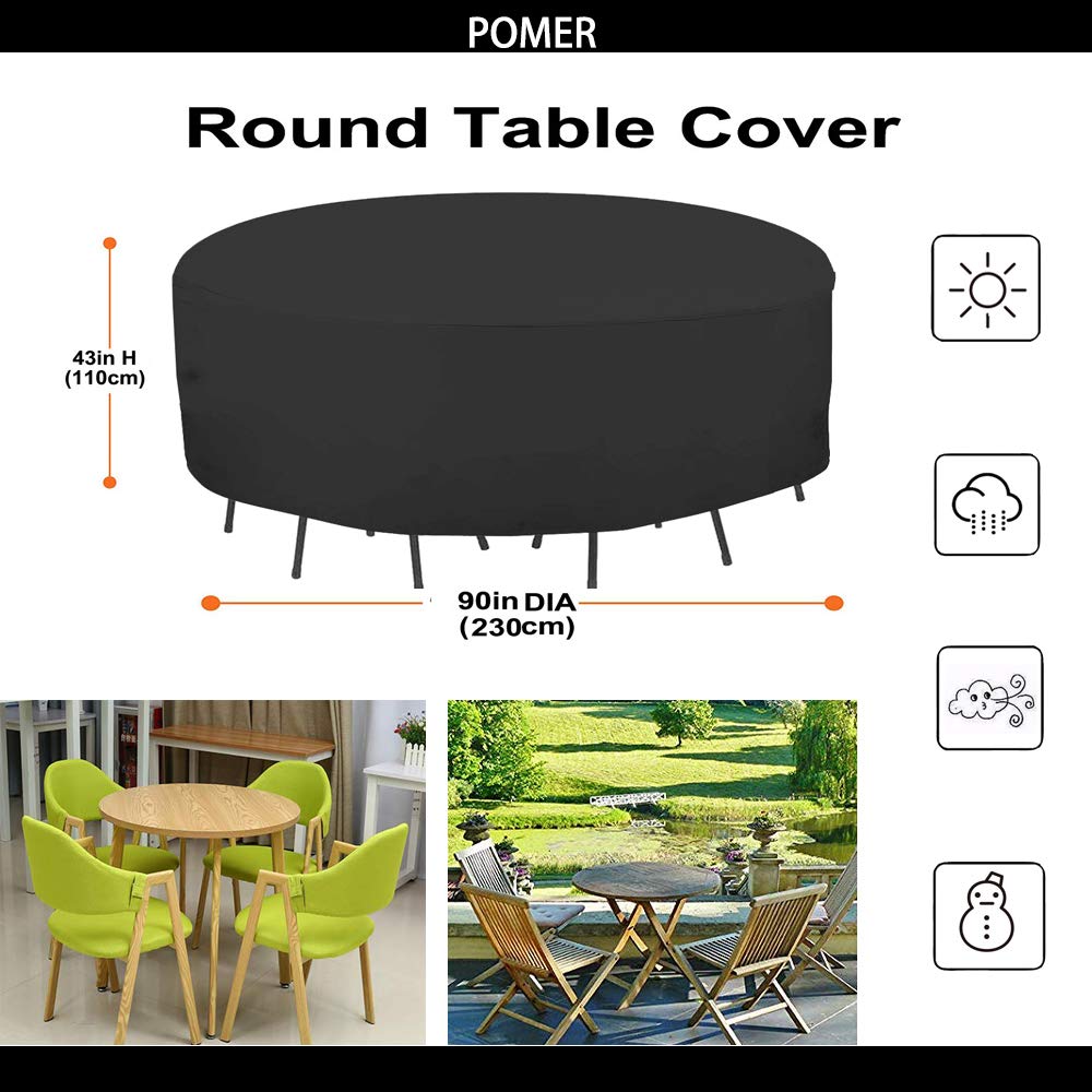 **Waterproof Round Bar Height Table and Chair Cover 90