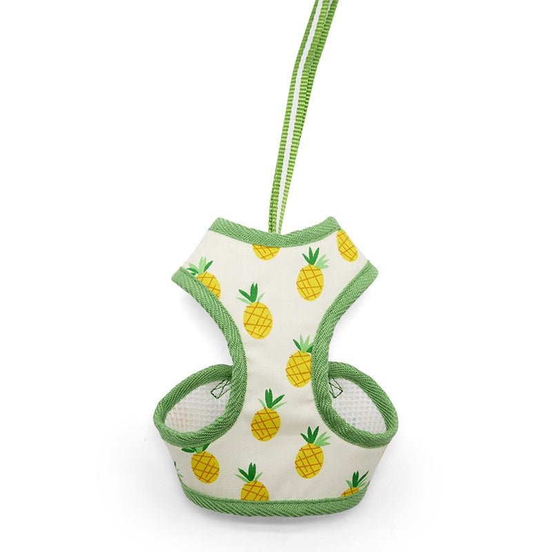 EasyGO Adjustable Pineapple Yellow Dog Harness - Soft & Breathable Pet Vest for Small to Medium Dogs - Perfect for Walking, Running & Outdoor Adventures