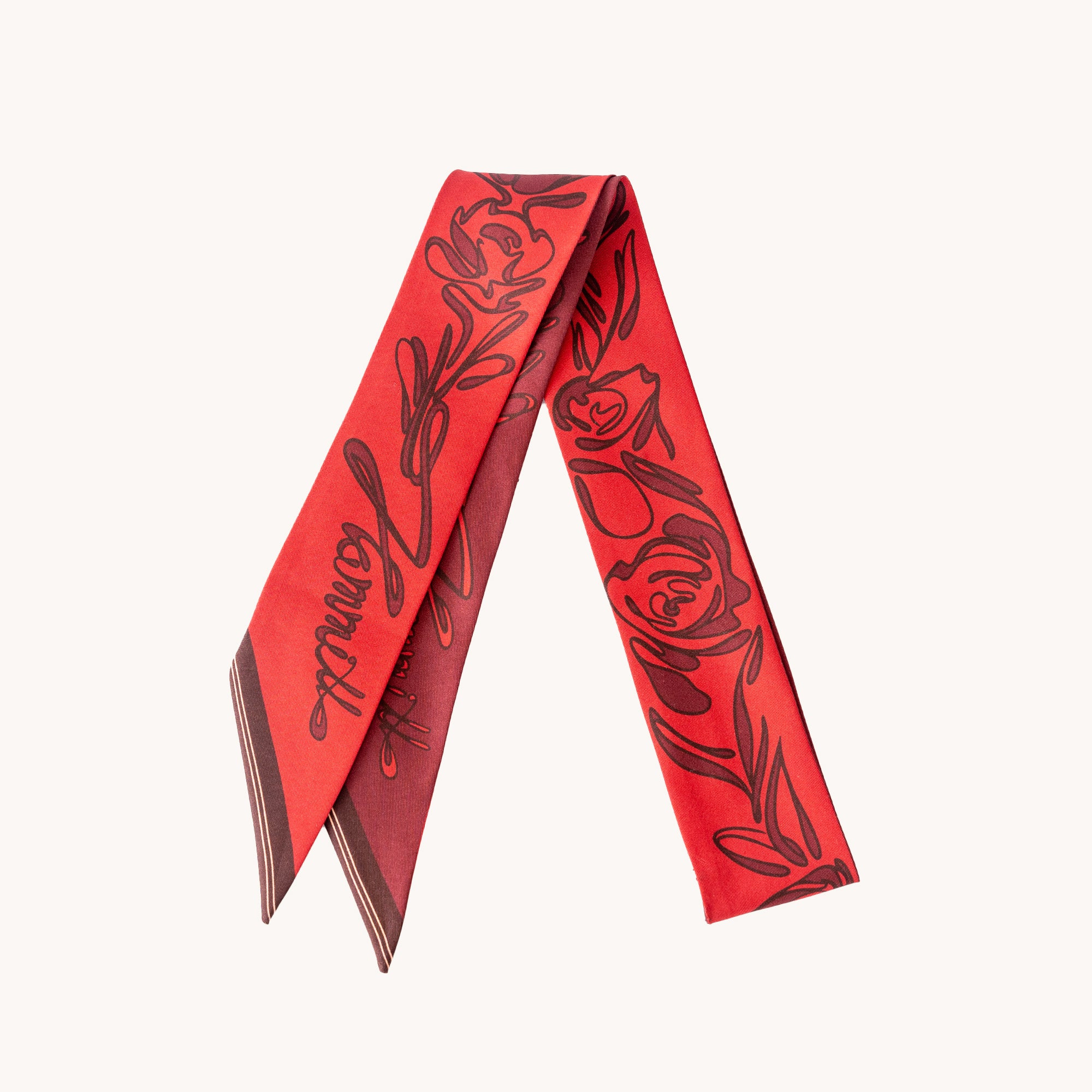 Elegant Silk Scarf with Romantic Love Letter Print - Perfect for Date Nights & Special Occasions