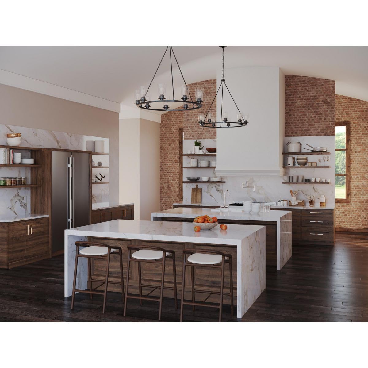 9-Light Farmhouse Chandelier in Graphite - Rustic Ceiling Lighting Fixture for Dining Room, Kitchen Island & Bedroom | Debut Collection