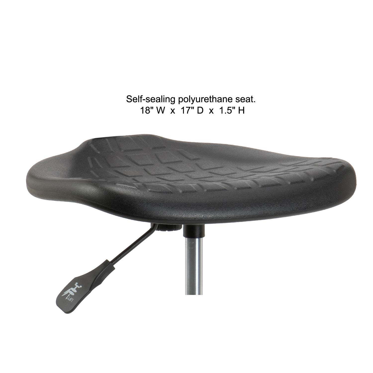 Ergonomic Industrial Work Chair with Adjustable Handle & Stationary Caps - Heavy Duty Office Desk Chair for Workshop, Factory & Warehouse Use