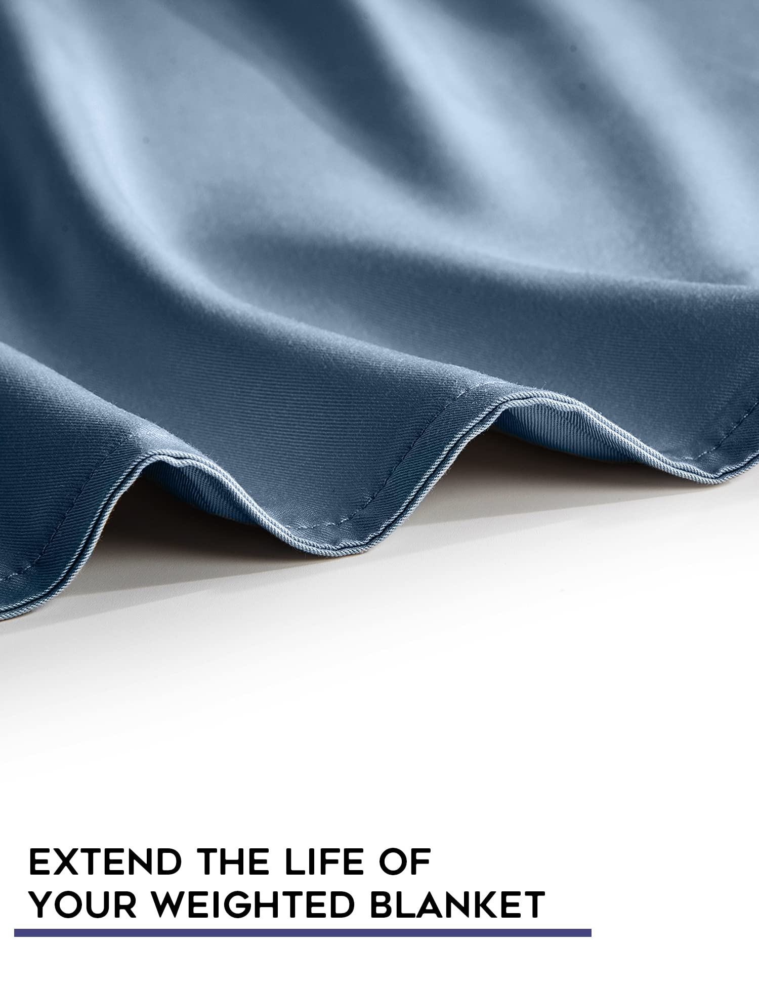 YnM Exclusive Cooling Duvet Cover for Weighted Blankets - 16 Ties, Breathable & Temperature Regulating (Blue Grey, 88x104 Inches) - Perfect for Hot Sleepers & Summer Nights
