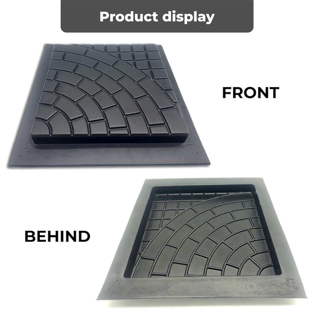 **4-Piece Large Plastic Concrete Molds Set for Patio Paving - Reusable Cobblestone Pathmaker & Walkway Stampcrete Forms - Perfect for DIY Garden Paths, Driveways & Landscaping Projects**