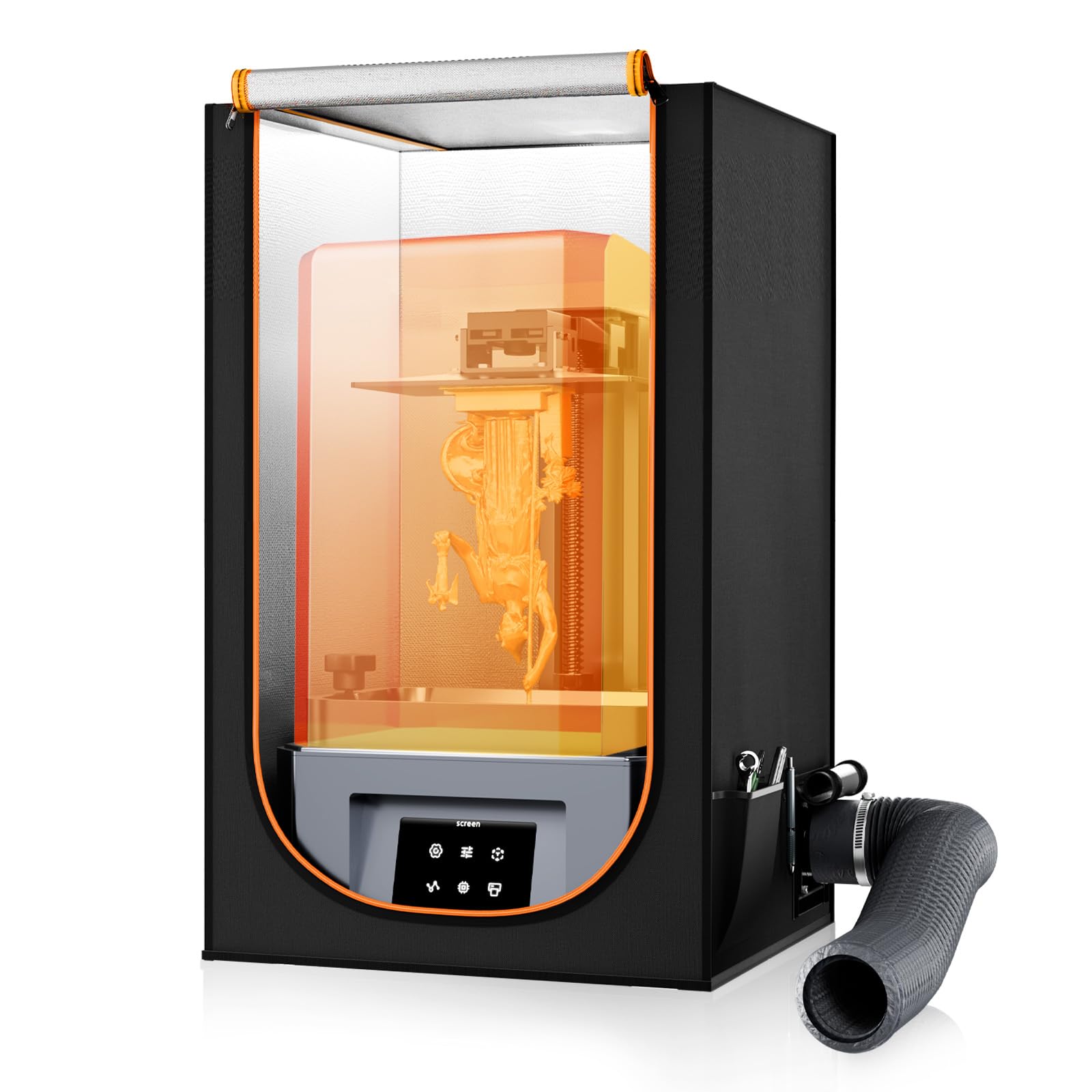 Vented 3D Printer Enclosure Tent Cover - Dustproof & Noise Isolating with Ventilation System for Resin 3D Printers | Eliminates Odors & Protects from Dust | Compatible with Creality, Anycubic, Elegoo LCD UV Resin 3D Printers | Perfect for Home Studios, Workshops & Office Use