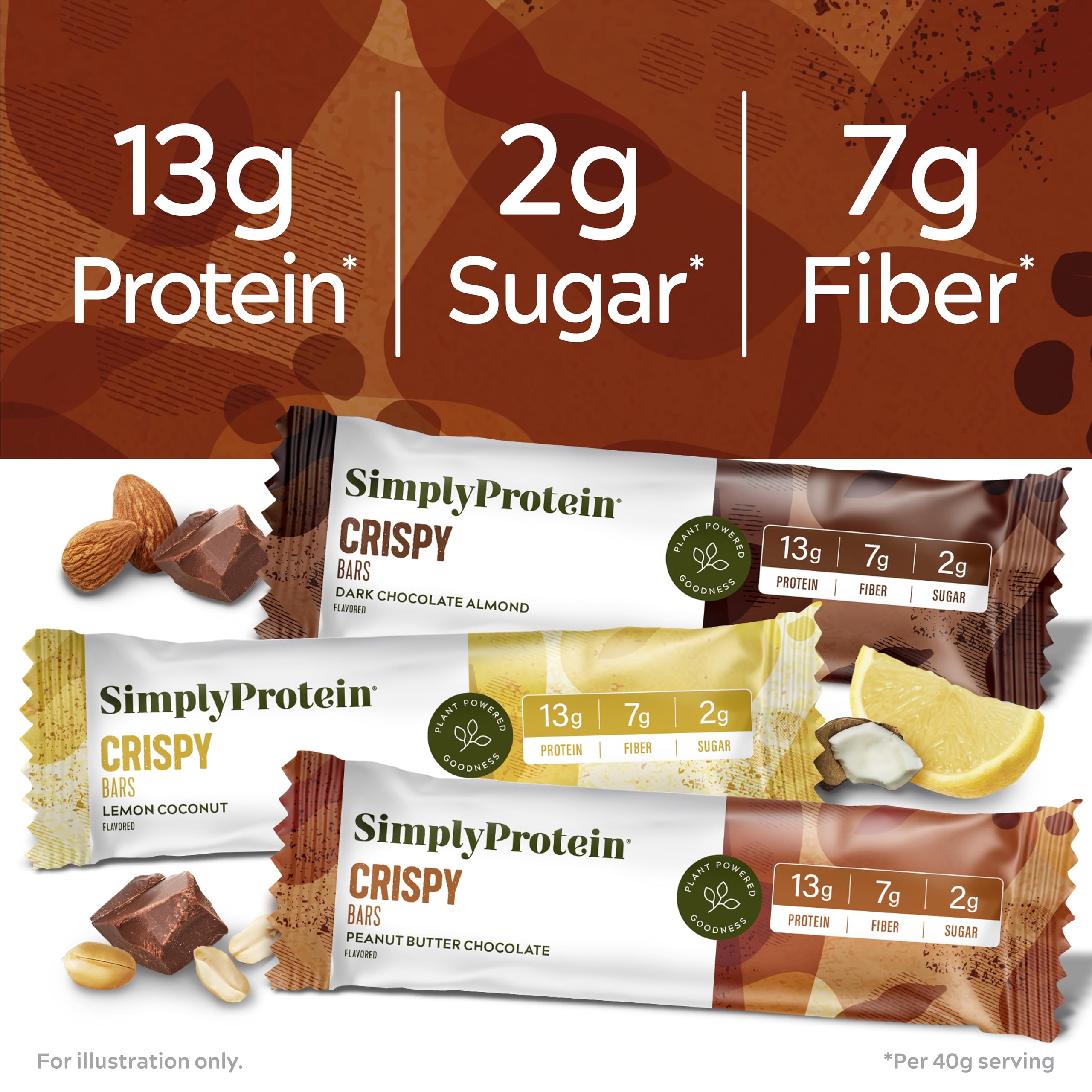 Simply Protein Vegan Protein Bars Variety Pack - 3 Delicious Flavors (12 Bars, 3 Boxes) | Plant-Based High Protein Snacks with 13g Protein, 2g Sugar & 7g Fiber | Gluten Free, Non-GMO, Kosher Certified | Perfect for Gym, Hiking & Healthy On-the-Go Snacking