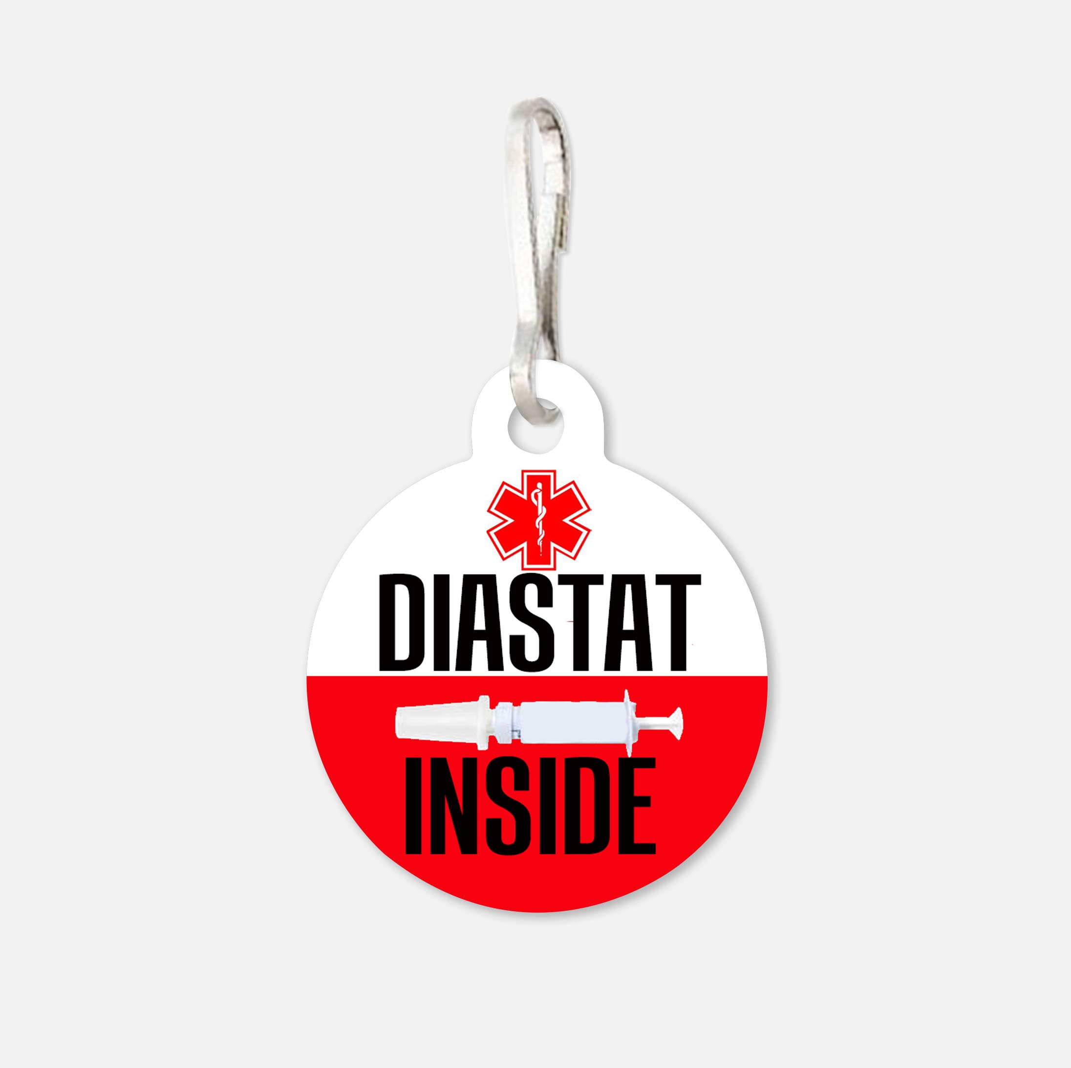 Medical Alert Tag for Seizures & Emergencies - Diastat Inside Zipper Pull Charm with Medical Warning - Perfect for Epilepsy Patients, First Responders & Daily Safety