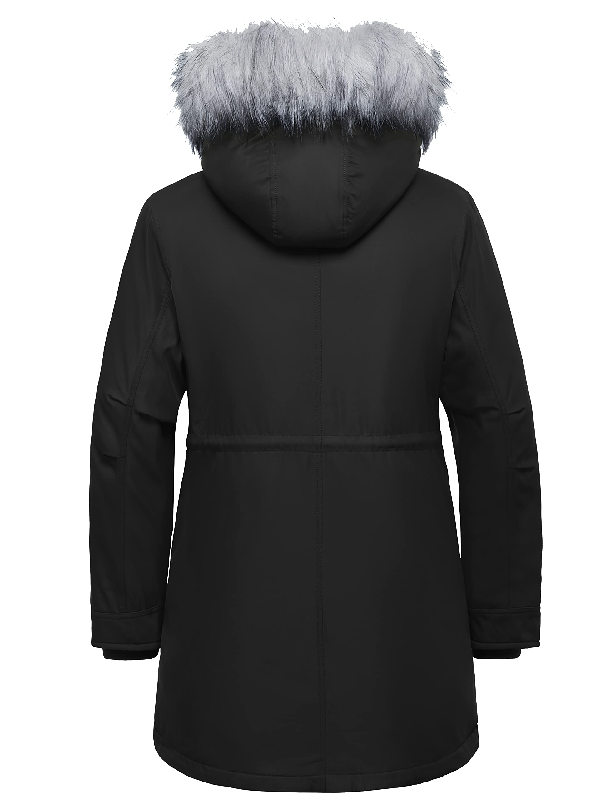 Soularge Women's Plus Size Winter Insulated Parka Coat with Faux Fur Hood - Warm Winter Jacket for Cold Weather, Snow, Outdoor Activities