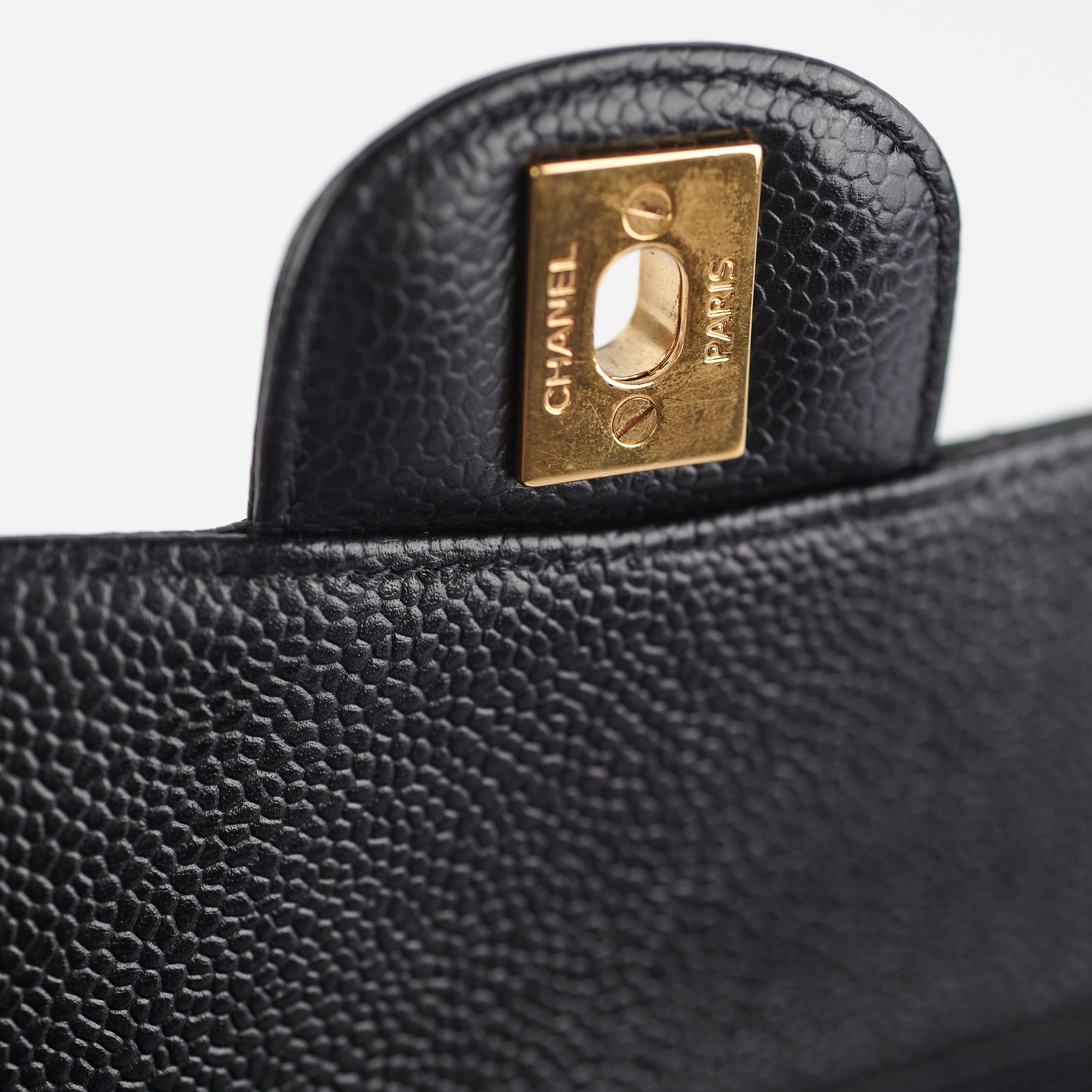 Chanel Medium/Large Caviar Double Classic Flap Black Handbag - Luxury Designer Crossbody Purse for Women | Perfect for Work, Evening Events & Special Occasions