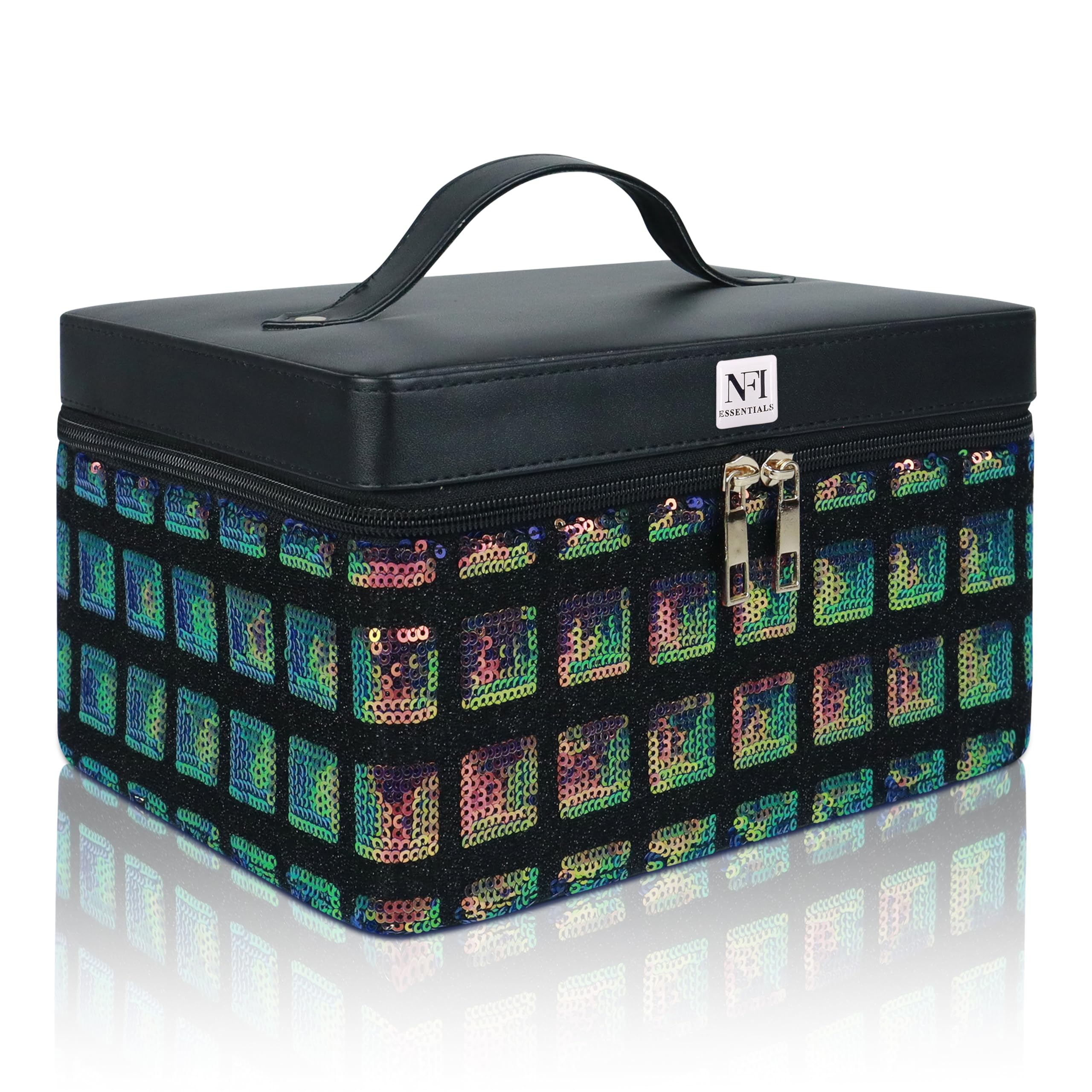 Premium Makeup Organizer Box for Women - Large Cosmetic Storage Case with Jewelry Compartments | Perfect for Bridal Makeup, Vanity Table & Travel Organization