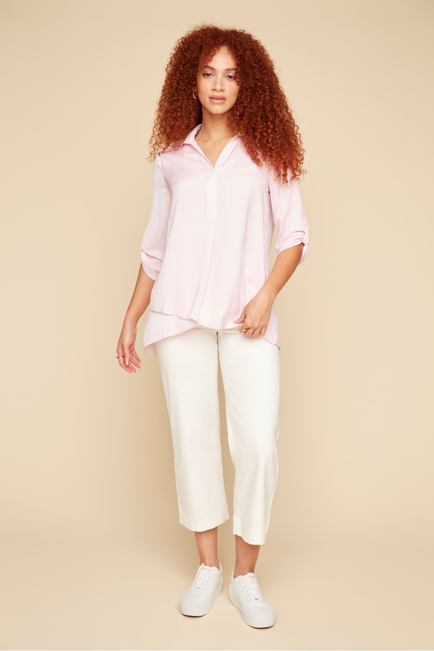 Renuar Airflow Long Sleeve Blouse for Women - Breathable Comfort Fit Ballet Top for Dance, Yoga & Casual Wear