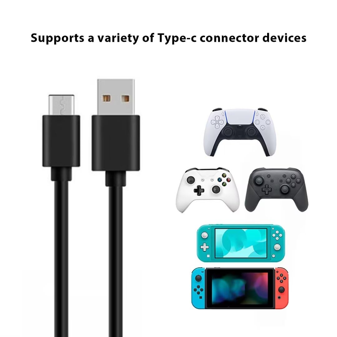 10FT USB-C Fast Charging & Data Sync Cable for PS5 Controller - High-Speed Charging Cord for Gaming, PC, Laptop & Mobile Devices