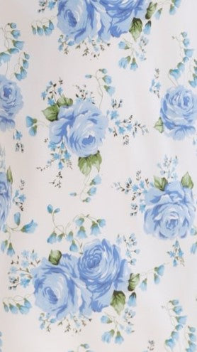 Magola Maxi Dress for Women - White & Blue Floral Print Summer Beach Dress | Perfect for Vacation, Beach Party & Casual Wear