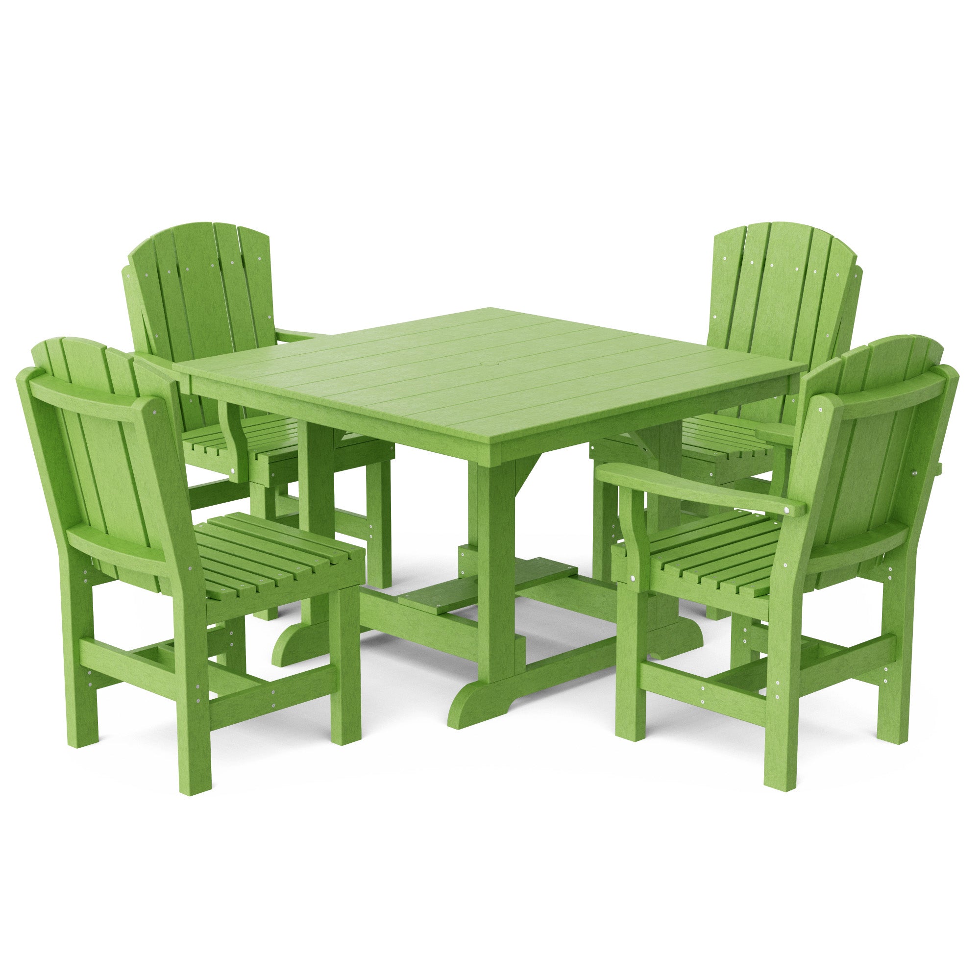 Heritage 5-Piece 44x44 Inch Square Outdoor Dining Set with Cushions - Perfect for Patio, Garden, and Backyard Entertaining