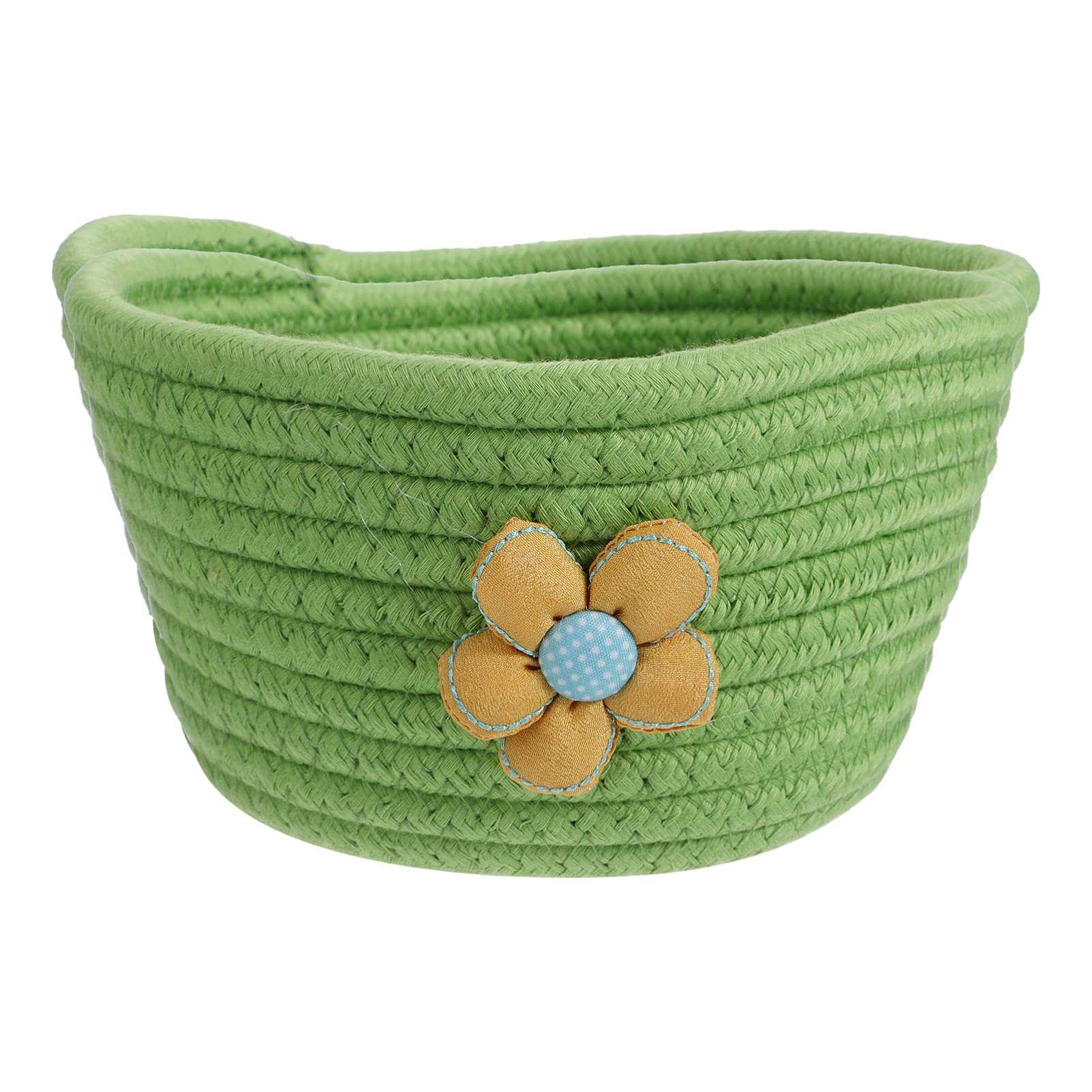 ABOOFAN Small Woven Storage Baskets - Cotton Rope Organizing Bins for Nursery, Living Room & Bathroom - Perfect for Diapers, Blankets, Magazines, Toys & Keys - Decorative Hamper with Cute Tassel - Green Home Decor Storage Solution