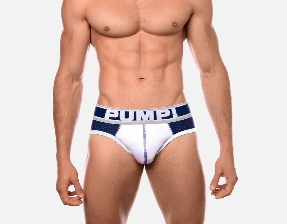 PUMP! Touchdown Thunder Mesh Briefs for Men - Breathable Comfort Underwear - Navy Blue - Perfect for Sports, Workout & Everyday Wear