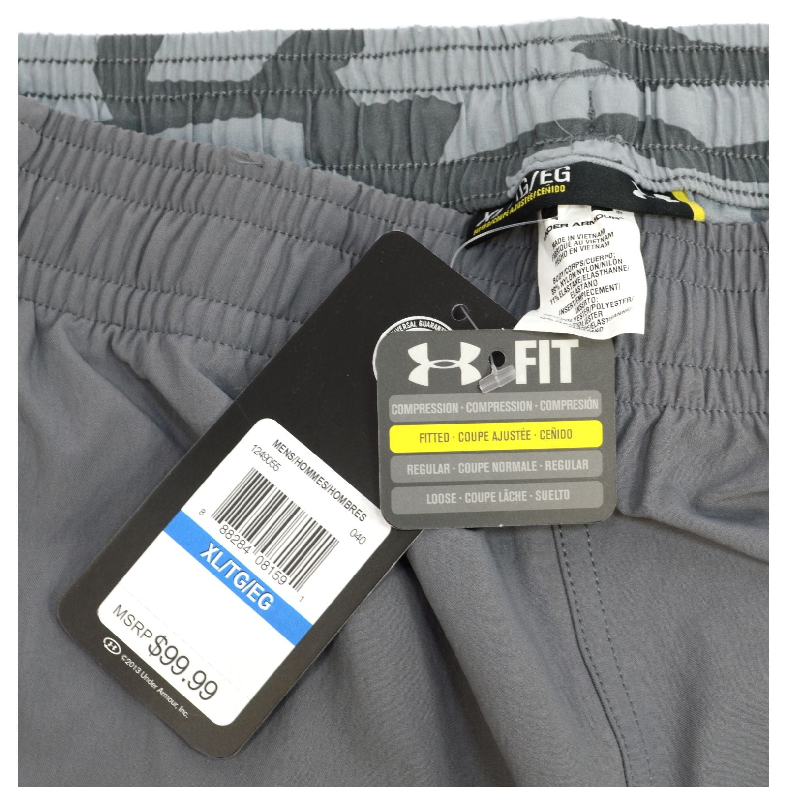 New Under Armour Fitted Combine Training Pants for Men - Tundra Gray, Size XL | Moisture-Wicking Gym & Workout Joggers for Running, Training & Sports