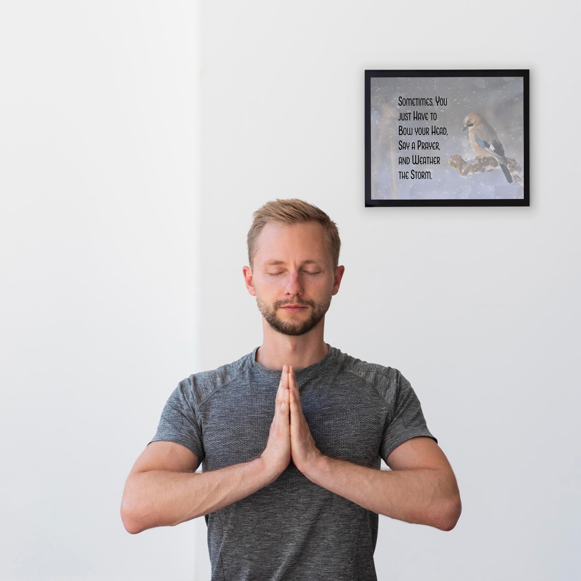 Spiritual Wall Art Print - 'Sometimes You Have To Say a Prayer' Christian Home Decor | Nature-Themed Inspirational Wall Decor for Living Room, Office & Gift Ideas | Unframed 8x10 Art Print | Perfect for Meditation Spaces & Faith-Based Interiors