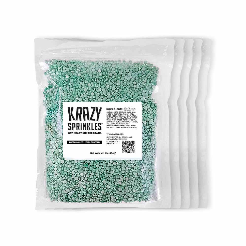 Emerald Green Pearl Confetti Sprinkles for Baking & Cake Decorating - Edible Glitter for Cupcakes, Cookies, Desserts & Party Decorations