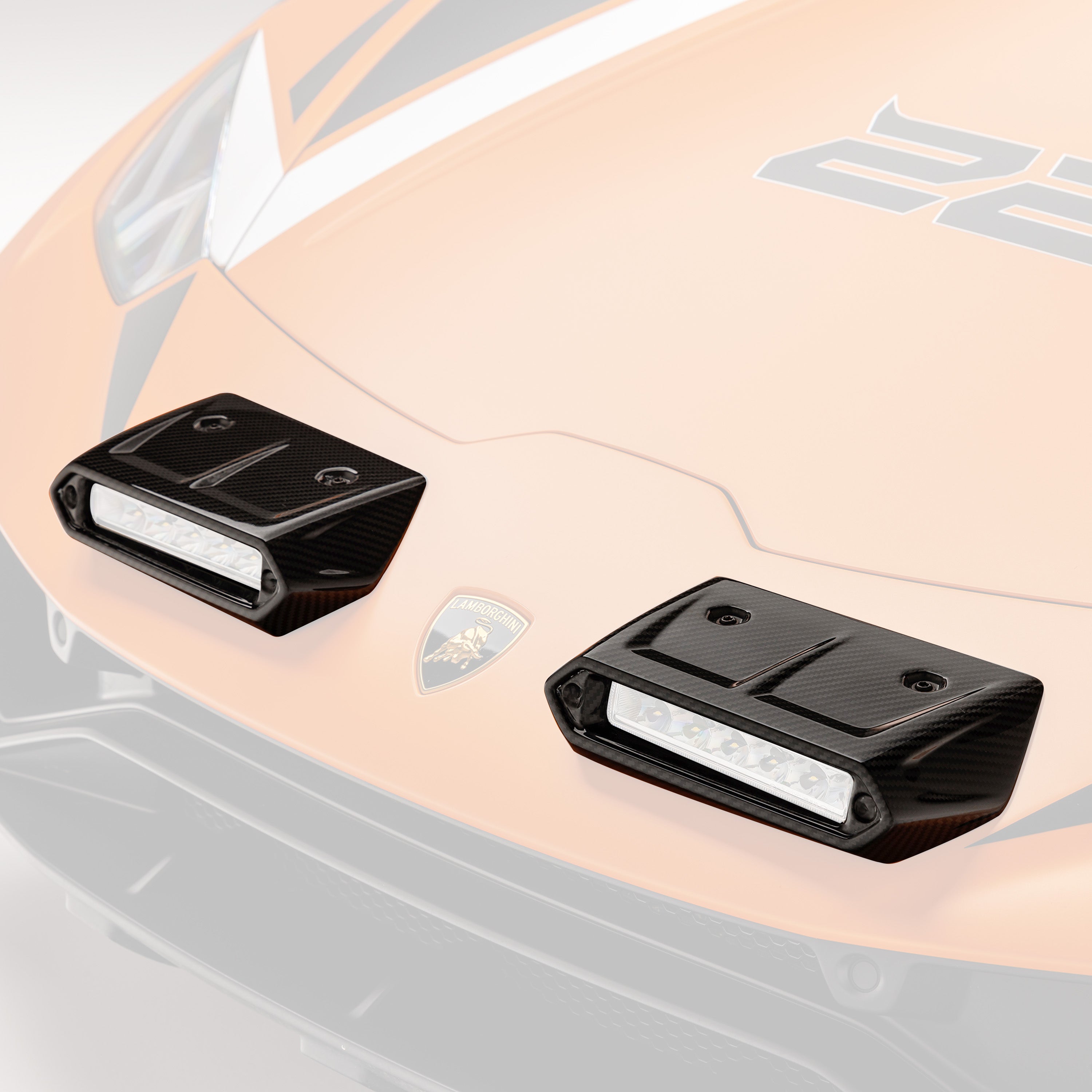 Huracan Sterrato VRS Aero Fog Light Covers - Carbon Fiber PP 2x2 Glossy Finish - Perfect for Off-Road & Street Racing Protection