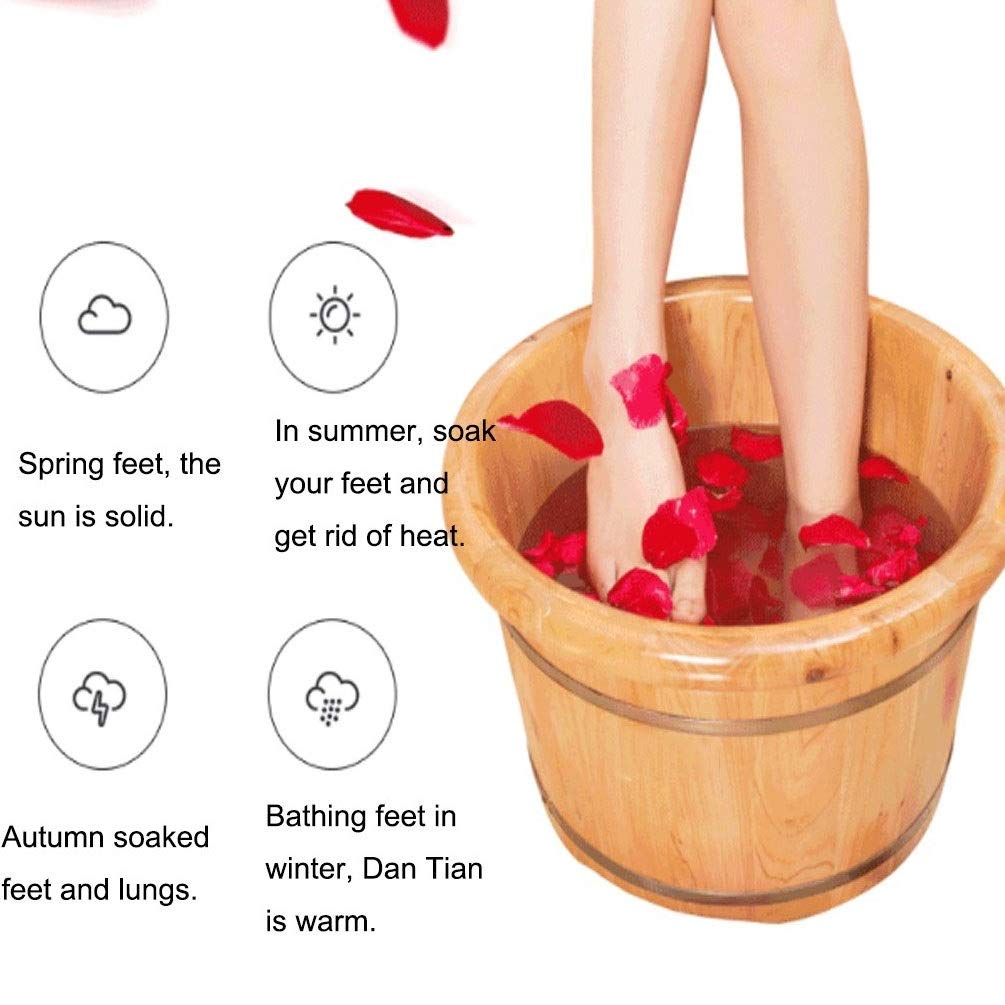 NUBAOzy Wooden Foot Bath Massager & Sauna Tub - Natural Wood Foot Spa for Relaxation, Detox & Circulation - Perfect for Home Spa, Aromatherapy & Stress Relief