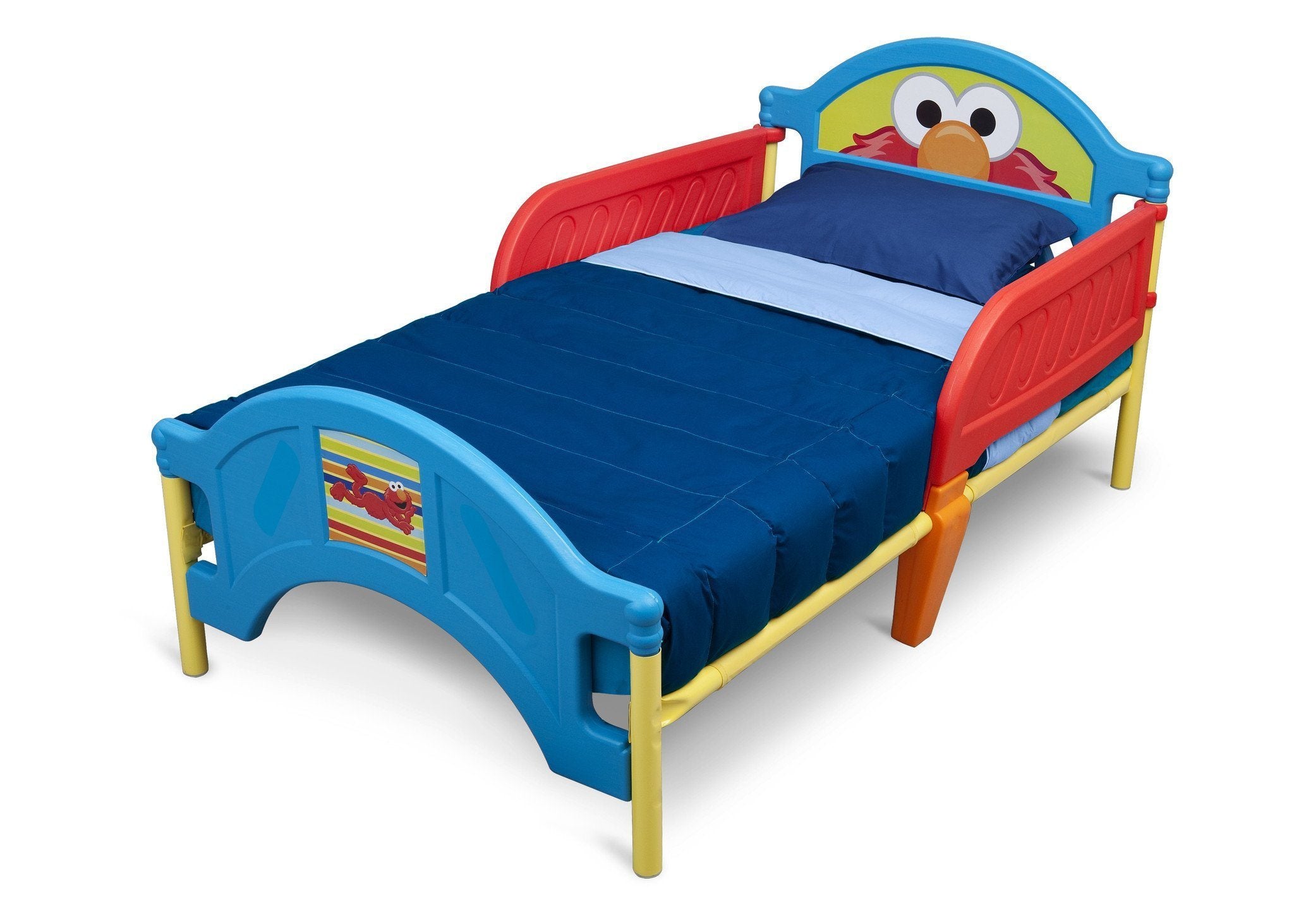 Sesame Street Plastic Toddler Bed for Kids - Elmo & Friends Themed Lightweight Children's Bed - Perfect for Daycare, Nursery, or First Big Kid Bed Transition