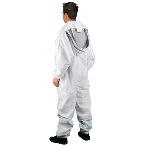Professional Beekeeping Suit for Adults - Full Body Protection Beekeeper Suit with Veil & Gloves - Medium Size for Safe Honey Harvesting & Hive Maintenance
