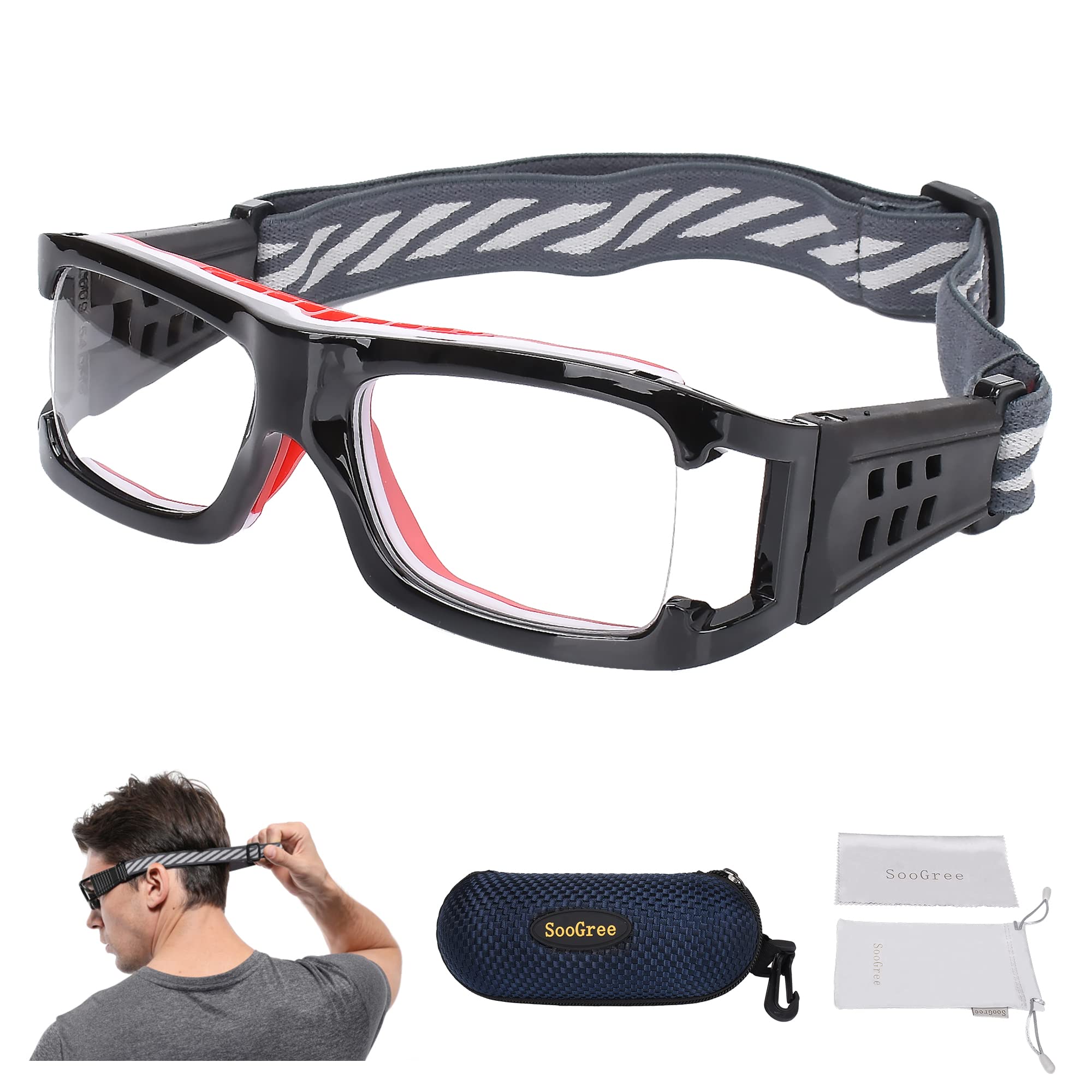 Sports Protective Eyewear Goggles for Basketball, Soccer & Outdoor Activities - Safety Glasses with Replaceable Prescription Lenses - Perfect for Athletes & Active Lifestyles