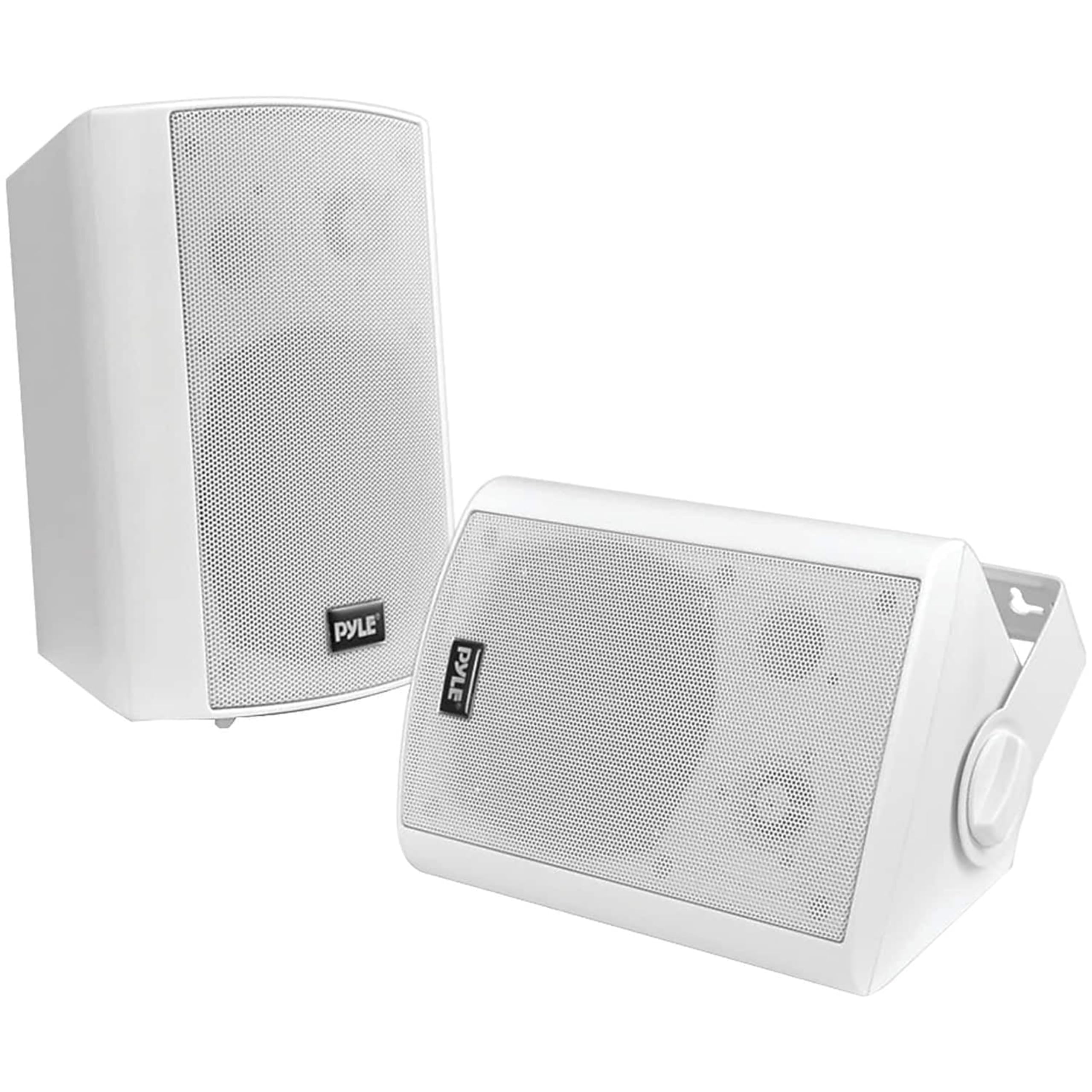 Pyle 6.5 Inch Waterproof Bluetooth Wall Mount Speakers - Indoor/Outdoor Wireless Surround Sound System - White (2 Pack) - Perfect for Patio, Pool, Garage & Home Theater Setup