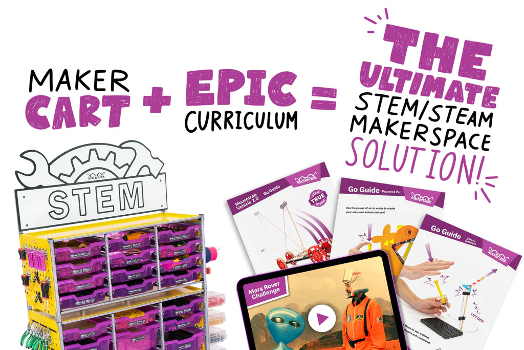 Maker Cart 2.0: Ultimate STEM & STEAM Mobile Activity Cart for Classroom, Makerspace & Homeschool Learning - Perfect for Science Projects & Hands-On Education