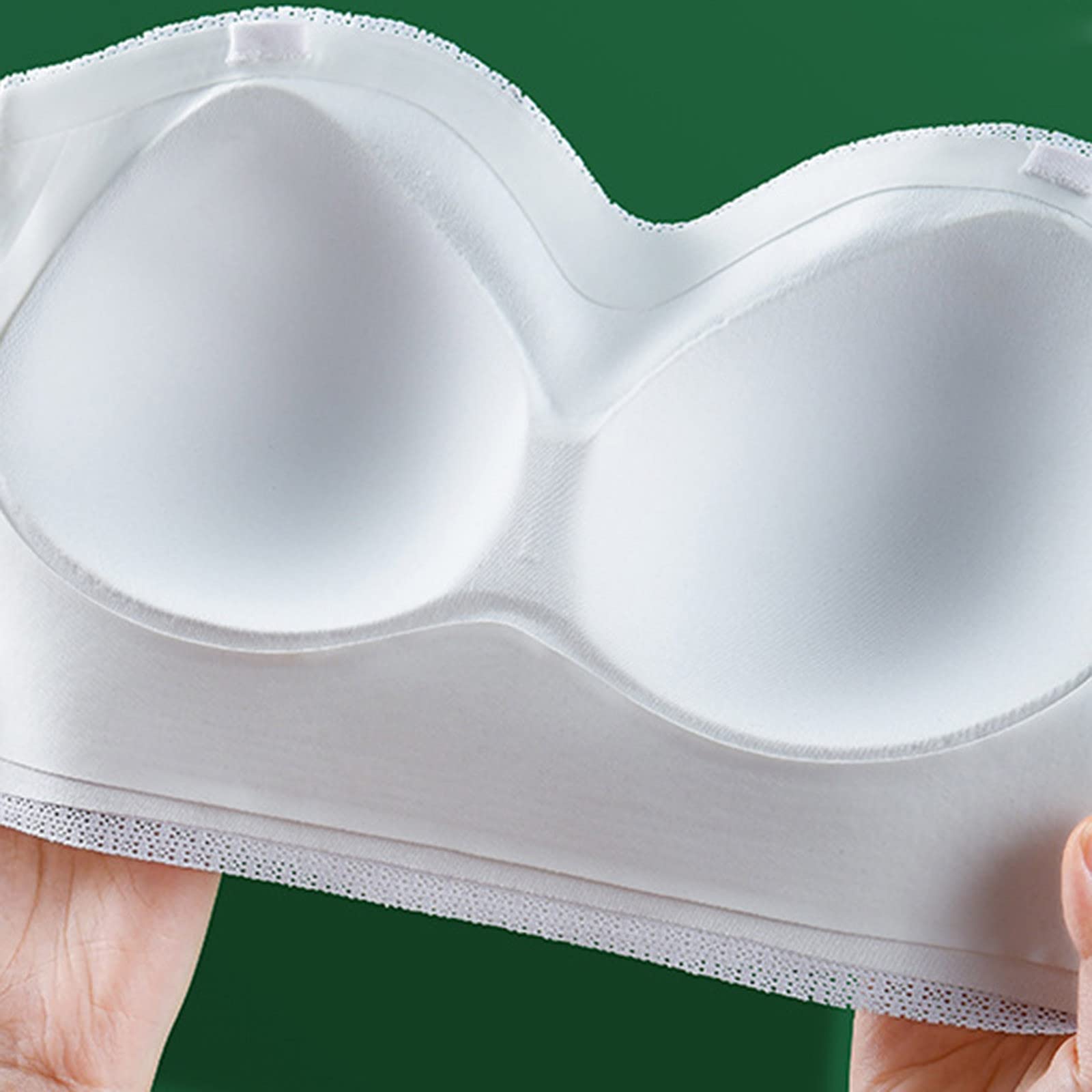 Strapless Bandeau Bras for Women - Front Buckle Lift Bra, Wirefree Anti-Slip Push Up, Seamless Invisible Bra for Yoga, Running & Everyday Wear