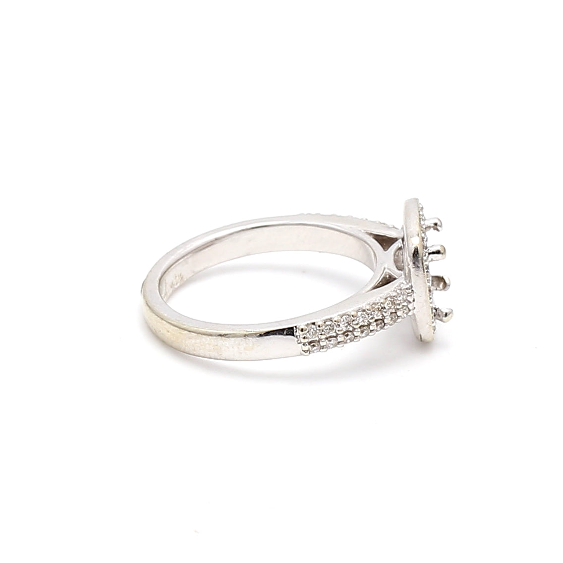 0.44 Carat Round Brilliant G SI1 Diamond 14K White Gold Semi Mount Ring - Perfect for Engagement, Wedding, Anniversary & Special Occasion Jewelry Gifts