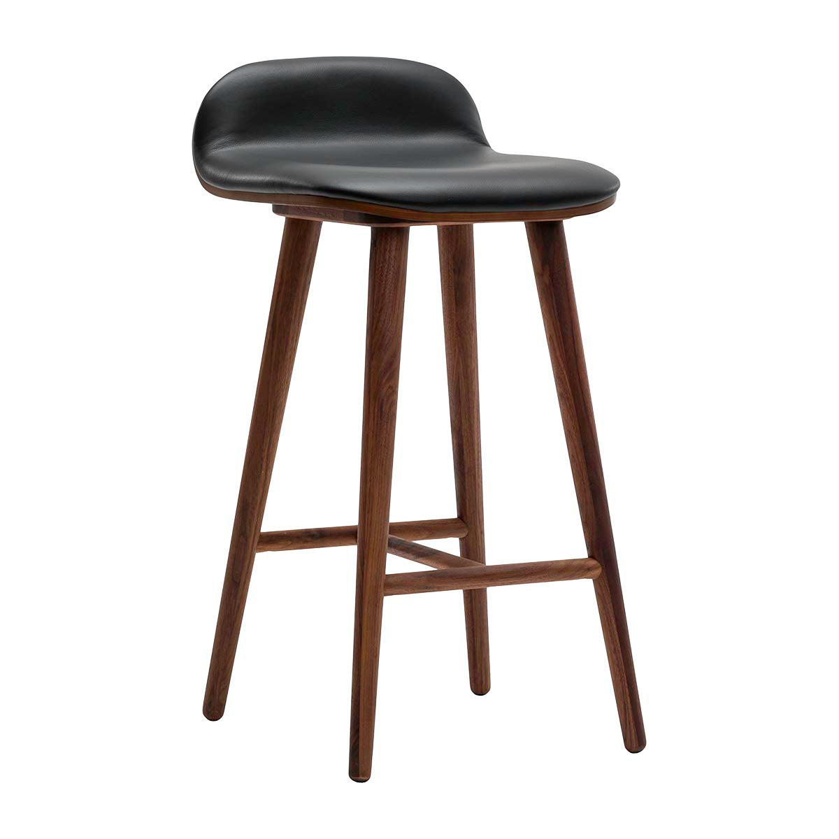 Premium Leather Bar Stool - Adjustable Height Modern Counter Stool with Backrest - Perfect for Kitchen Island, Home Bar & Dining Room Decor