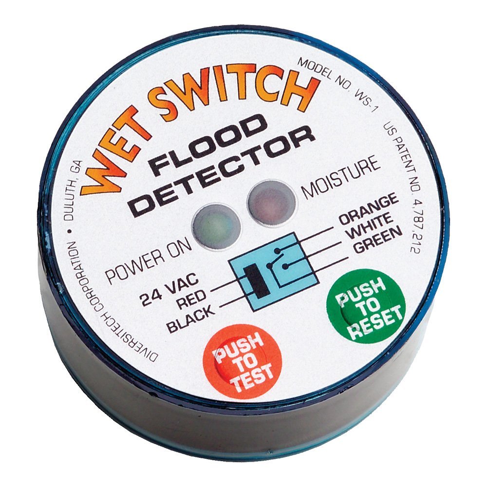 DiversiTech WS-1 Wet Switch Water Leak Detector and Flood Alarm (2 Pack) - Early Warning for Basement, Bathroom & Appliance Leaks