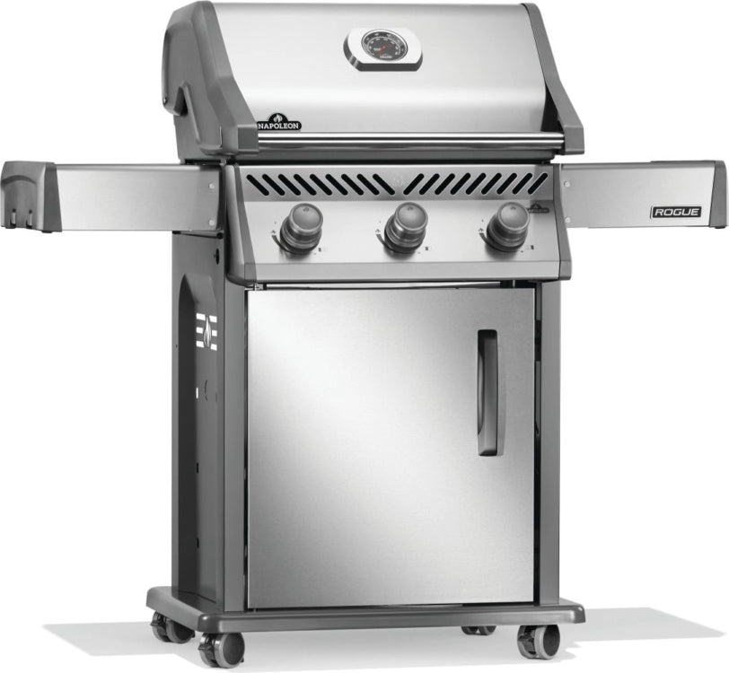 Napoleon Rogue 425 3-Burner Freestanding Stainless Steel Gas Grill for Outdoor BBQ, Backyard Cooking & Patio Entertaining