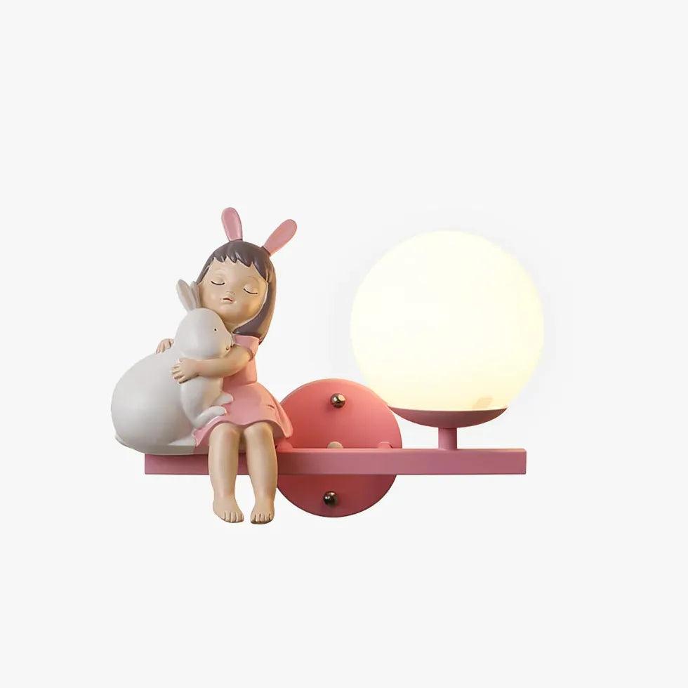 Pink LED Wall Light for Bedroom - Dimmable Night Light with Remote Control, Perfect for Kids Room, Nursery, Hallway & Home Decor