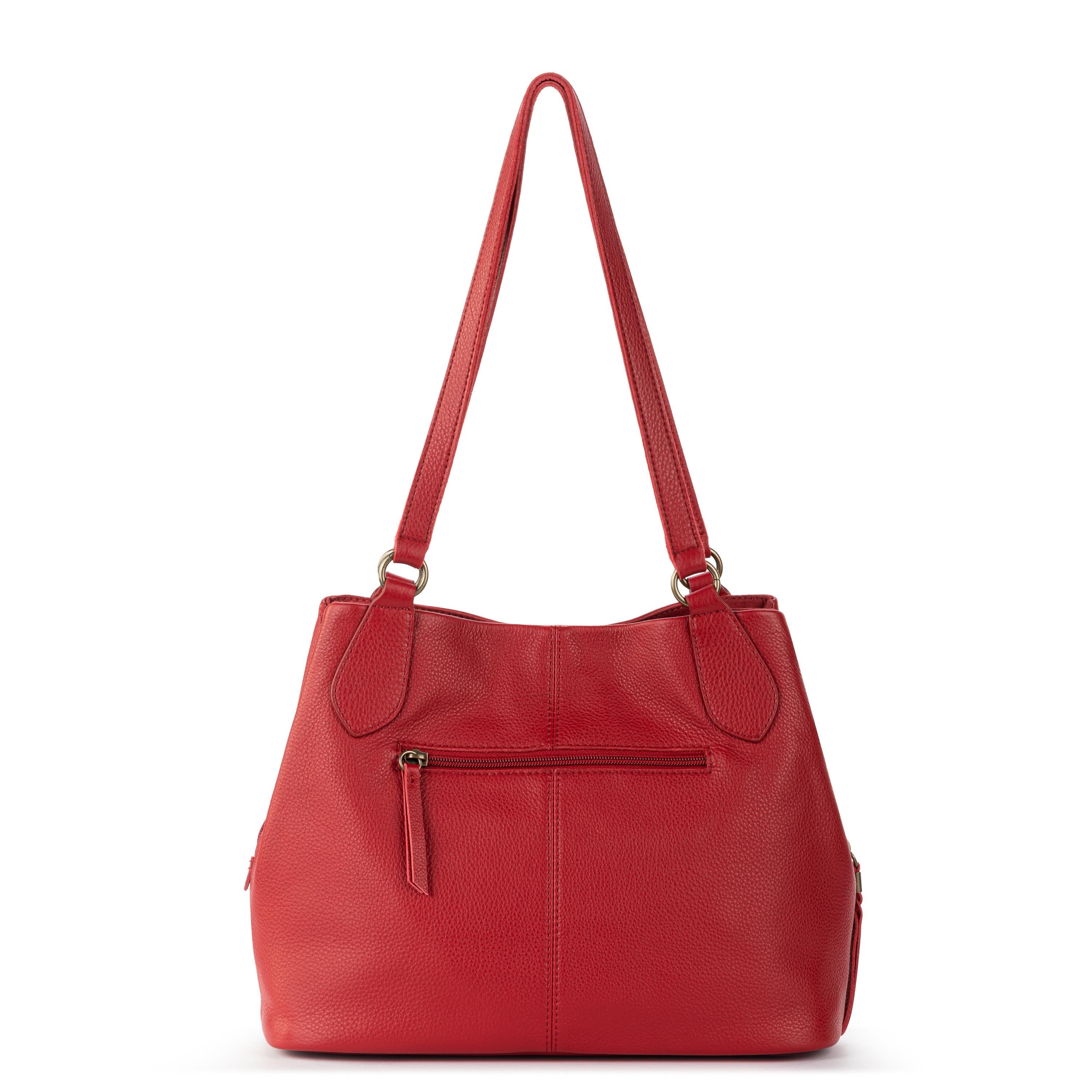 Melrose Satchel Genuine Leather Handbag in Scarlet Red - Perfect for Work, Travel & Everyday Use