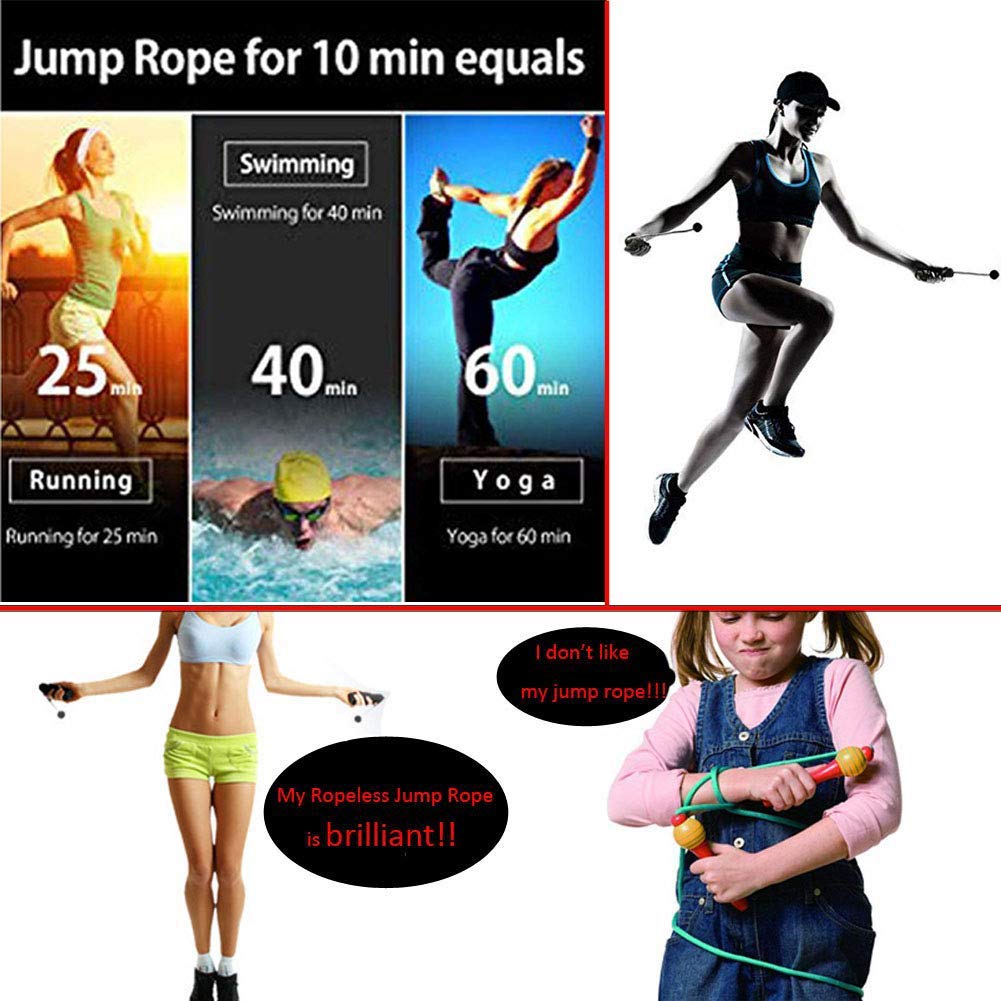 2 Sets Weighted Adjustable Cordless Jump Rope - Wireless Skipping Rope for Indoor/Outdoor Fitness, Boxing, MMA & CrossFit Training - Perfect for Home Gym, Cardio Workouts & High-Intensity Interval Training (HIIT)