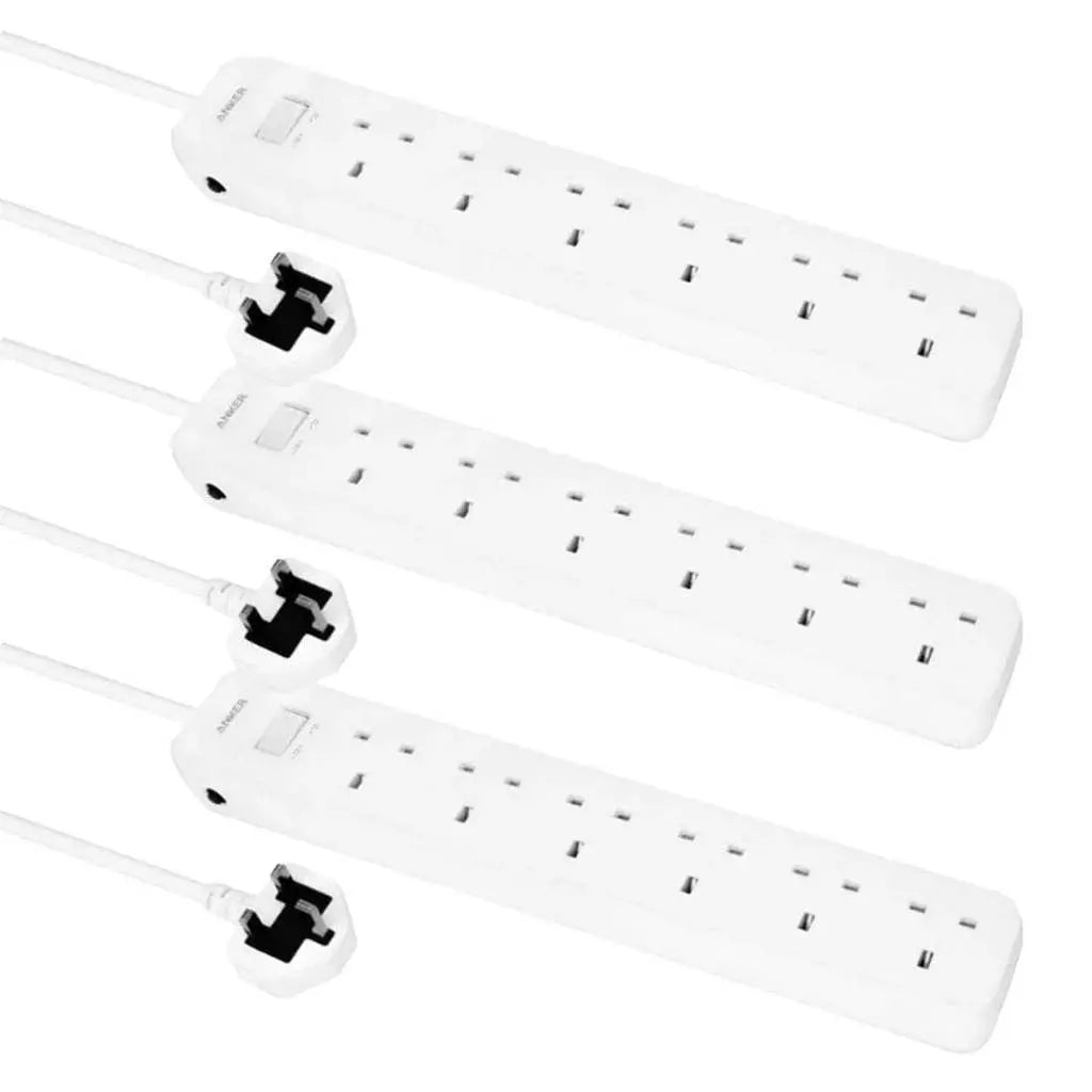 Anker 6-Outlet Power Strip with Extension Cord - 6 in 1 Multi Plug Outlet Extender with 5ft Long Cable, 1875W/15A, Surge Protector for Home Office, Kitchen, Dorm Room & Travel Use