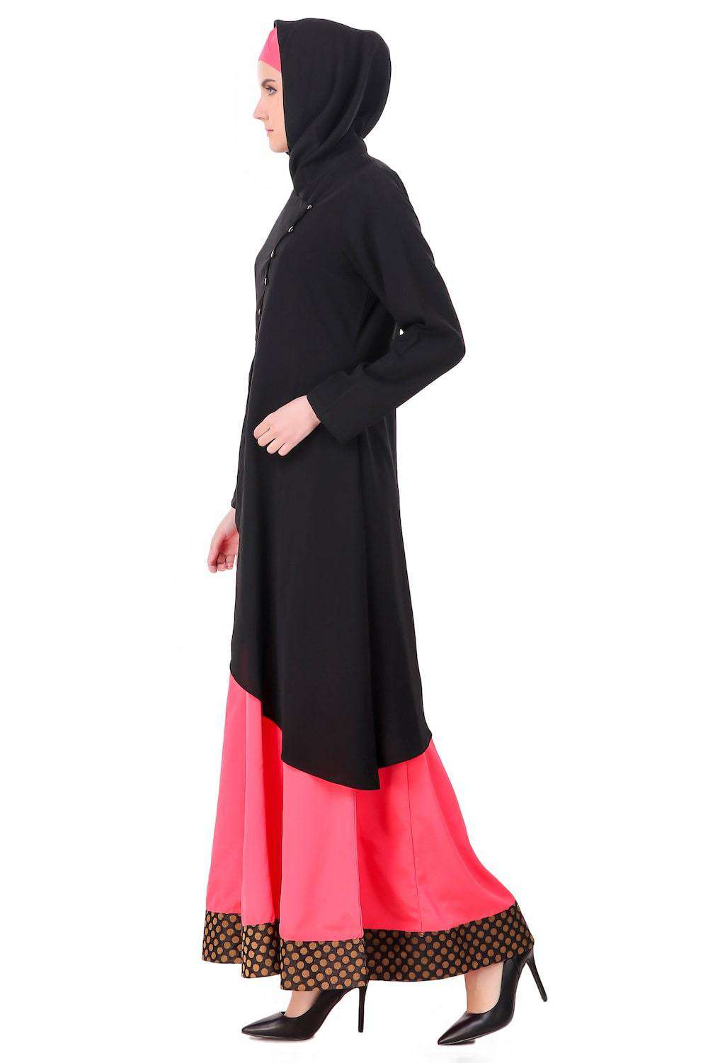 Dual Layer Cross Over Jacket Abaya - Modest Islamic Women's Outerwear for Prayer & Everyday Wear