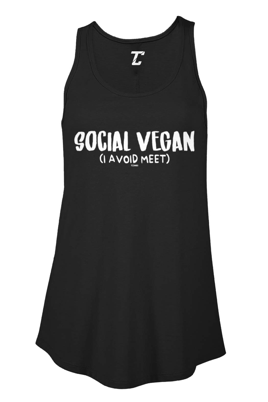 Funny Vegan Sarcasm Women's Flowy Tank Top - Social Vegan I Avoid Meat - Cute Plant-Based Tee for Women - Perfect for Gym, Yoga & Casual Outfits