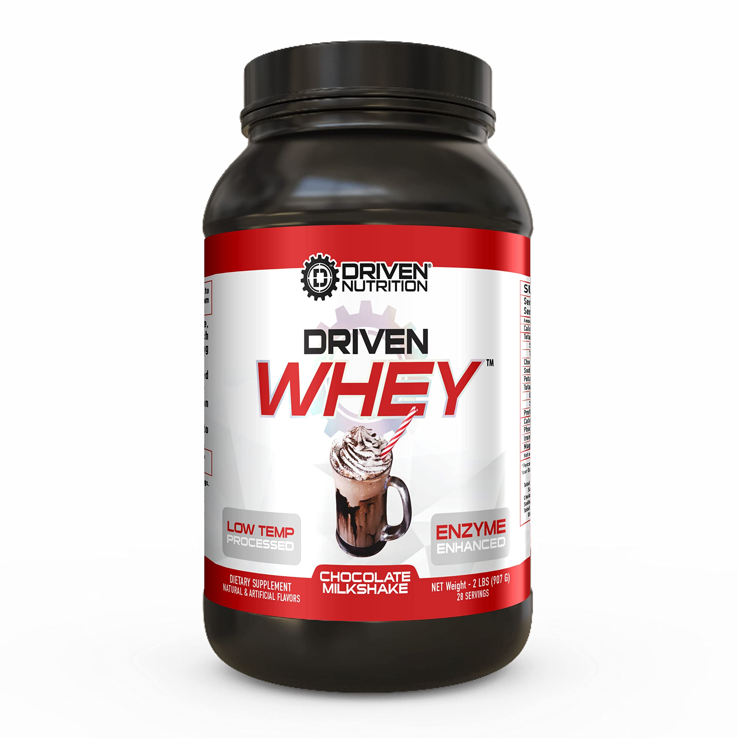 Grass Fed Whey Protein Powder - 23g Protein with BCAA & Digestive Enzymes for Muscle Recovery | Chocolate Milkshake Flavor | 2 lb | Post-Workout Shake, Breakfast Smoothie & Healthy Snack