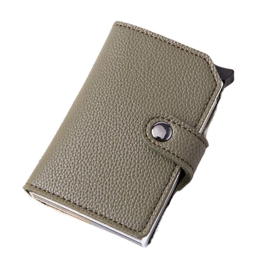 Premium RFID Blocking Leather Wallet for Men - Slim Metal Credit Card Holder with Anti-Theft Protection - Ideal for Business, Travel & Everyday Use