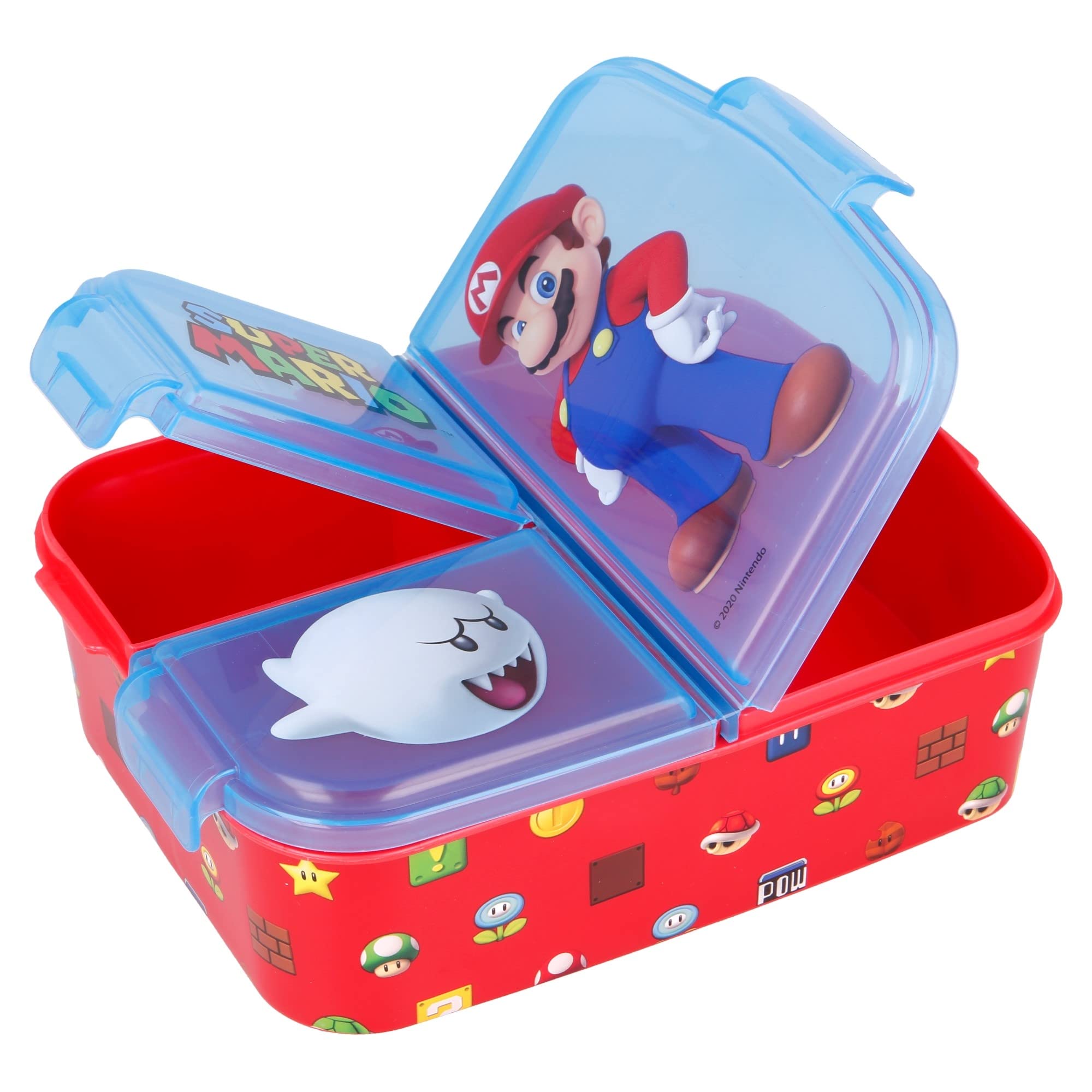 Super Mario Insulated Lunch Box - 3 Compartment Bento Box for Kids & Adults - Perfect for School, Office, and Picnics