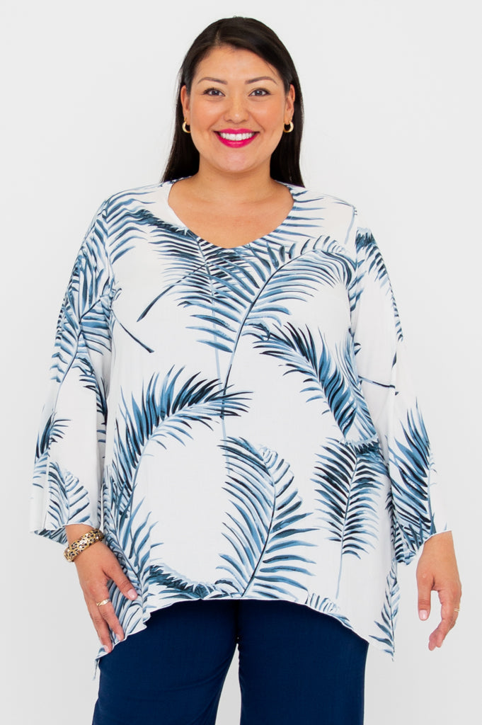Dorothy Top - Stylish Women's Blouse with Palm Print | Perfect for Casual Outings, Beach Vacations & Summer Fashion