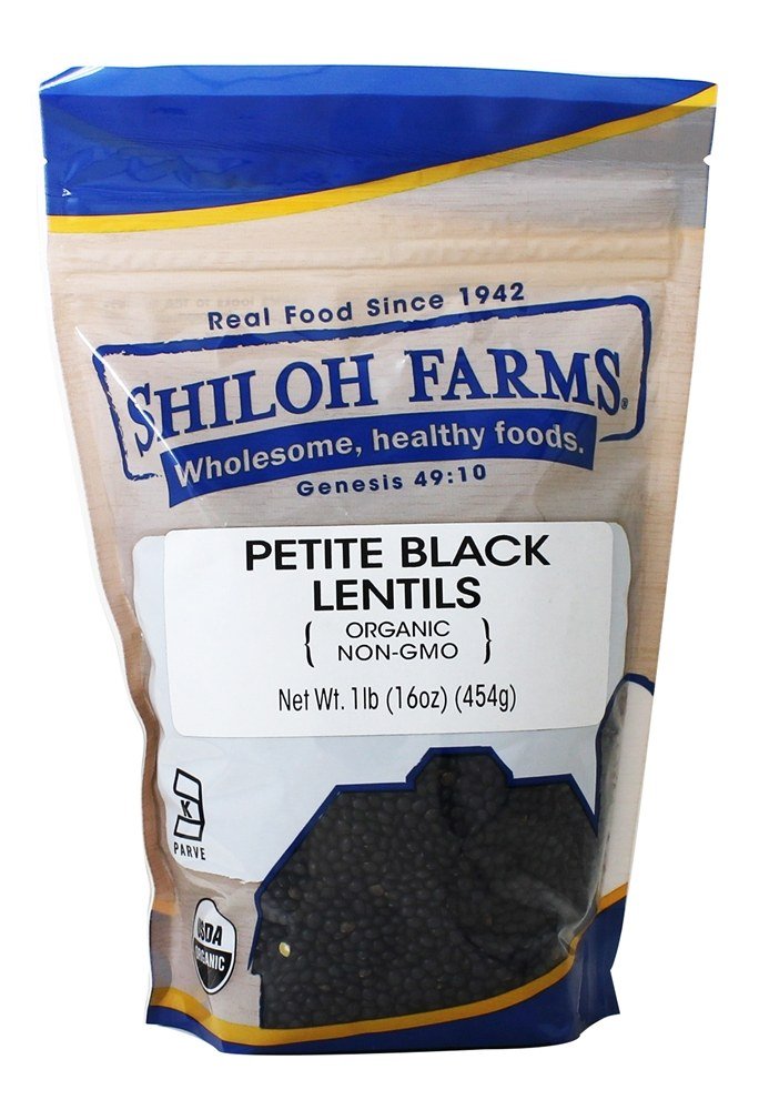 Organic Petite Black Lentils by Shiloh Farms - 16oz | Non-GMO, Gluten-Free, High Protein Lentils for Soups, Salads & Healthy Meals