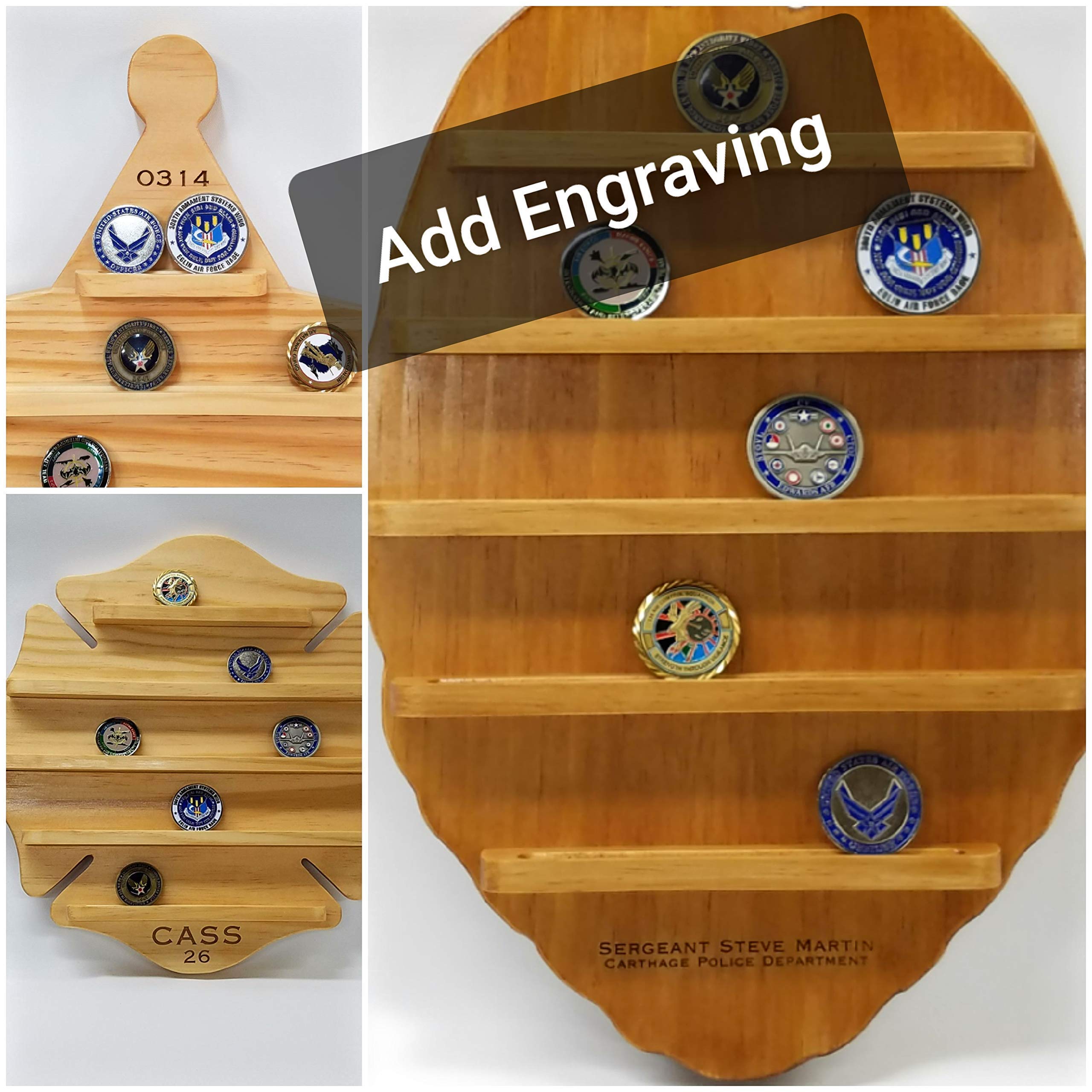 Wall Mounted Challenge Coin Display Holder for Firefighters, Police, Sheriff - Maltese Cross & Badge Design - Perfect for Office, Home Decor & Collectible Showcase