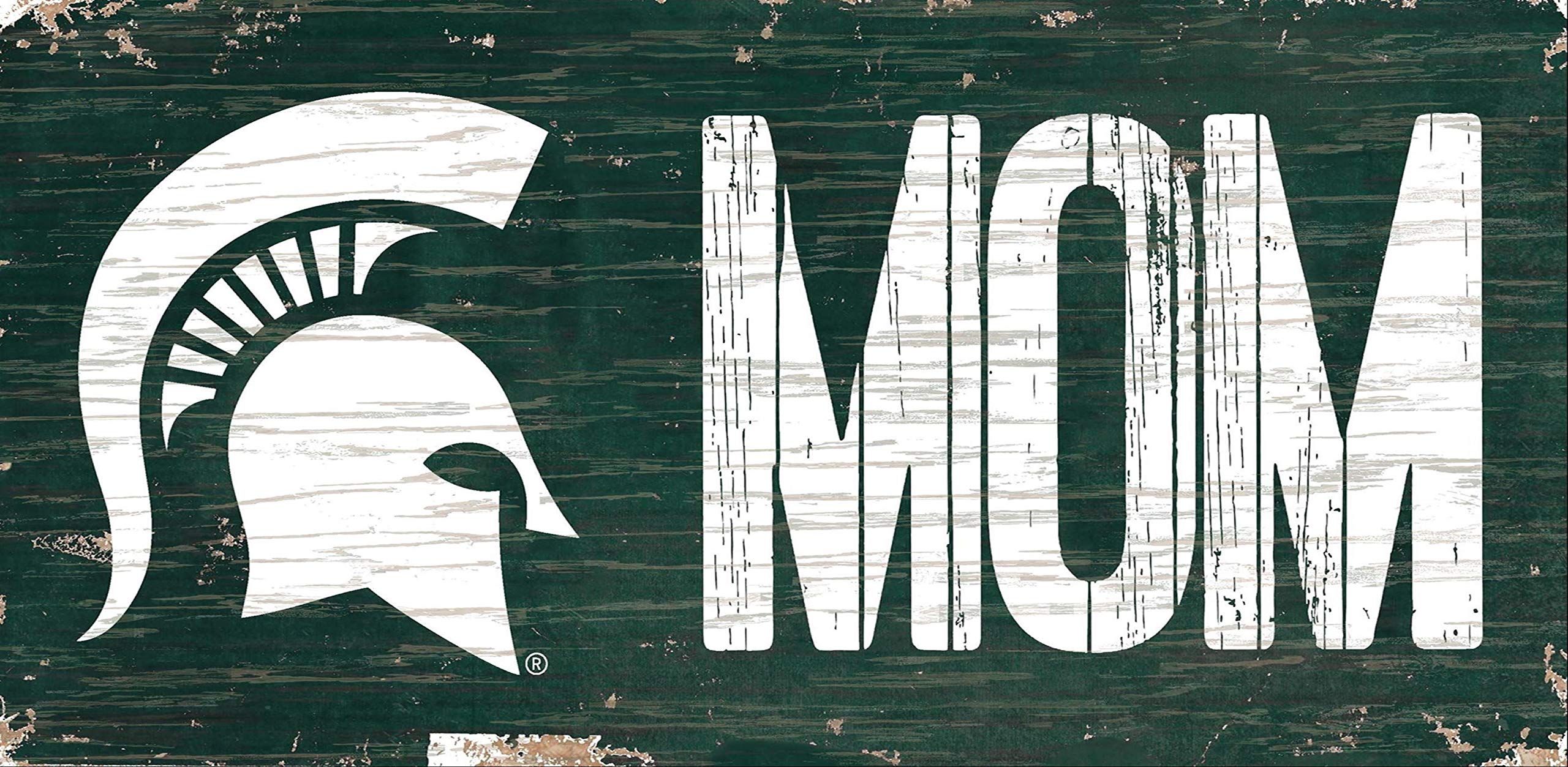 Fan Creations NCAA Mom Wood Sign - Michigan State Spartans - Perfect for Game Day Decor, College Dorm Room, or Fan Cave Display