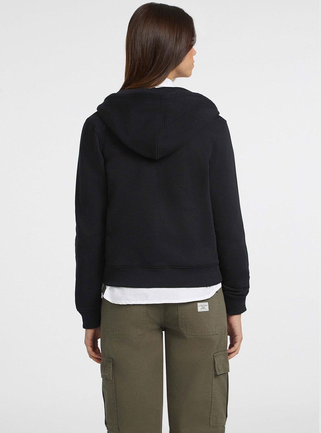 Guess Black Zip-Up Hoodie Jacket for Men & Women | Stylish Casual Outerwear for Everyday Wear & Street Fashion